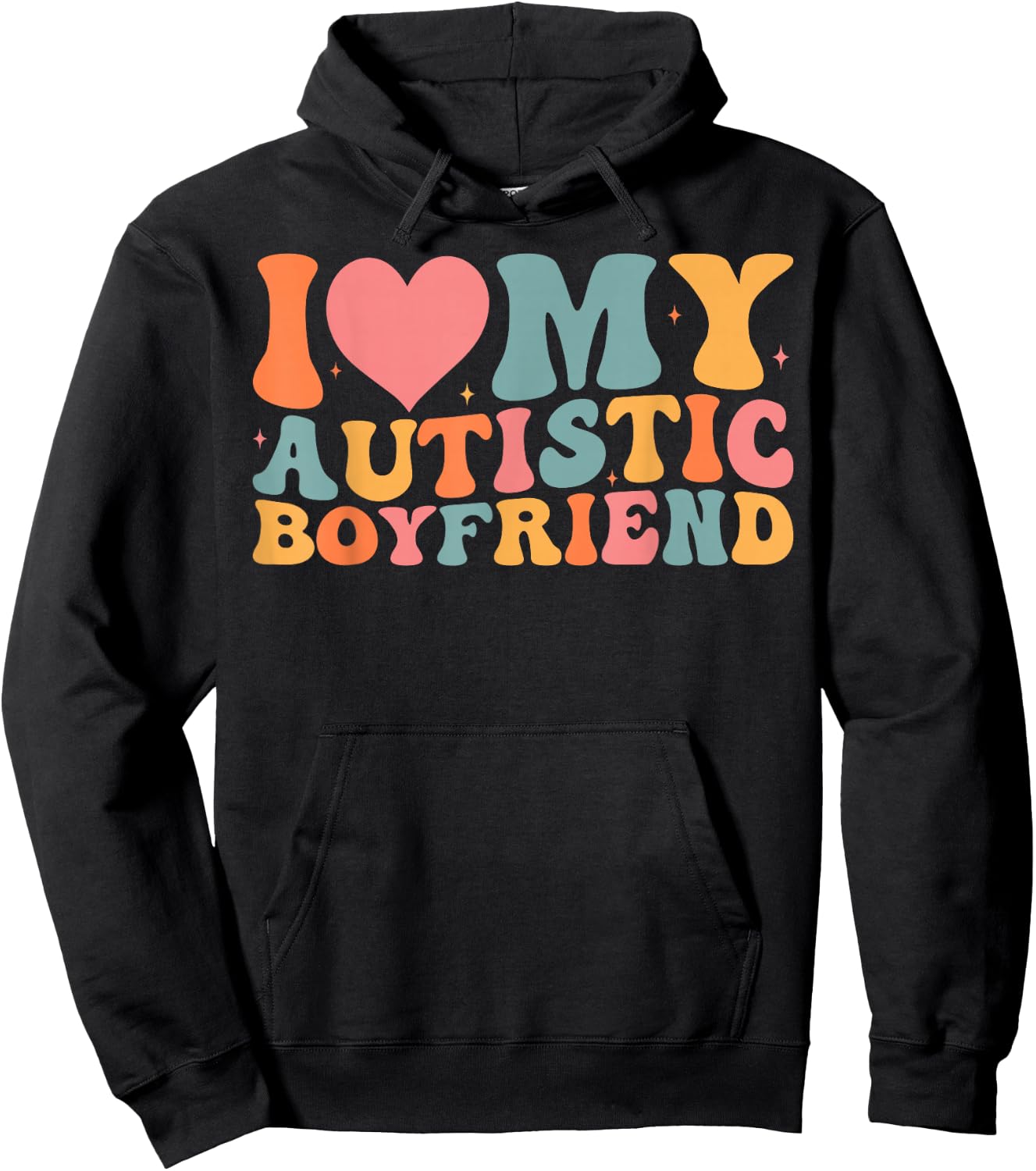 I Love My Autistic Boyfriend Couples Girlfriend Autism Hoodie - Hoodie | Black