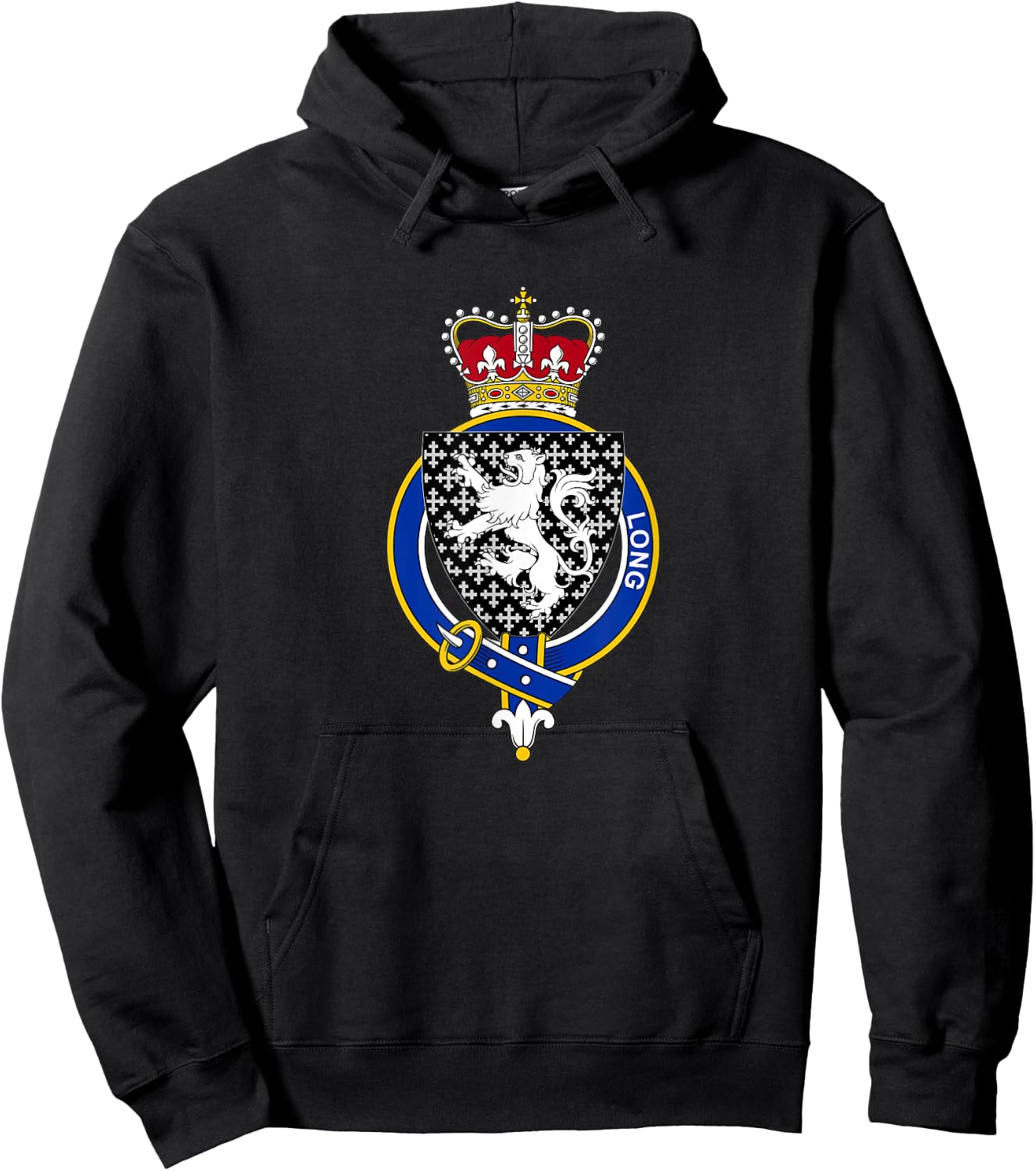 Long Coat of Arms - Family Crest Hoodie - Hoodie | Black