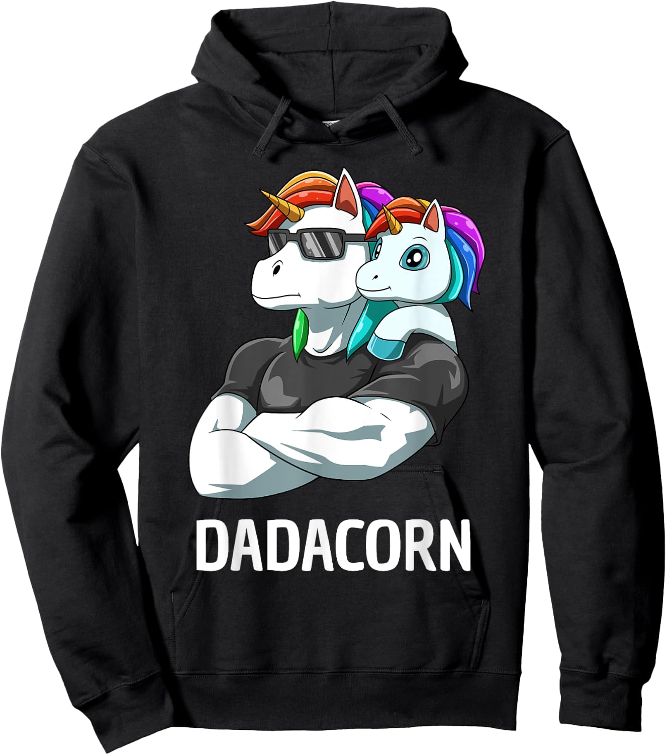 Dadacorn - Father Daughter Unicorns Hoodie - Hoodie | Black