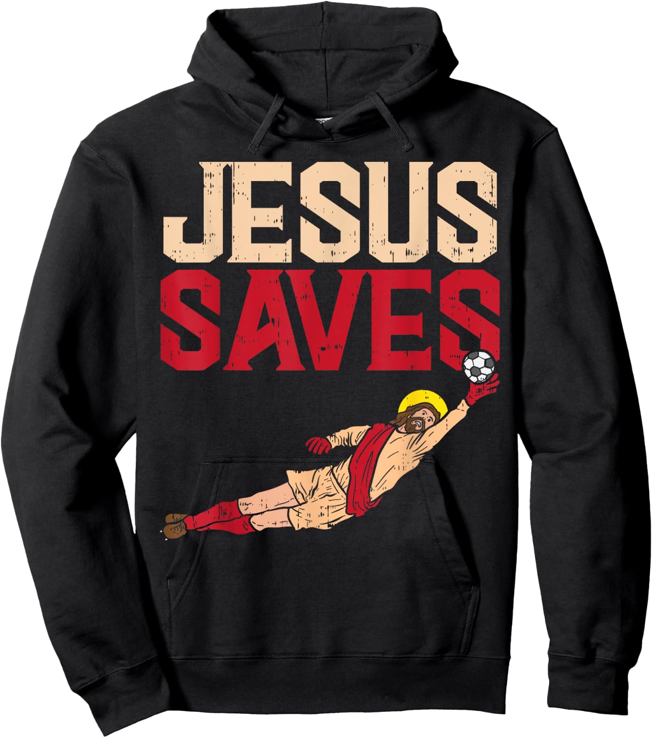 Jesus Saves Soccer Football Goalie Sport God Christian Gift Hoodie - Hoodie | Black