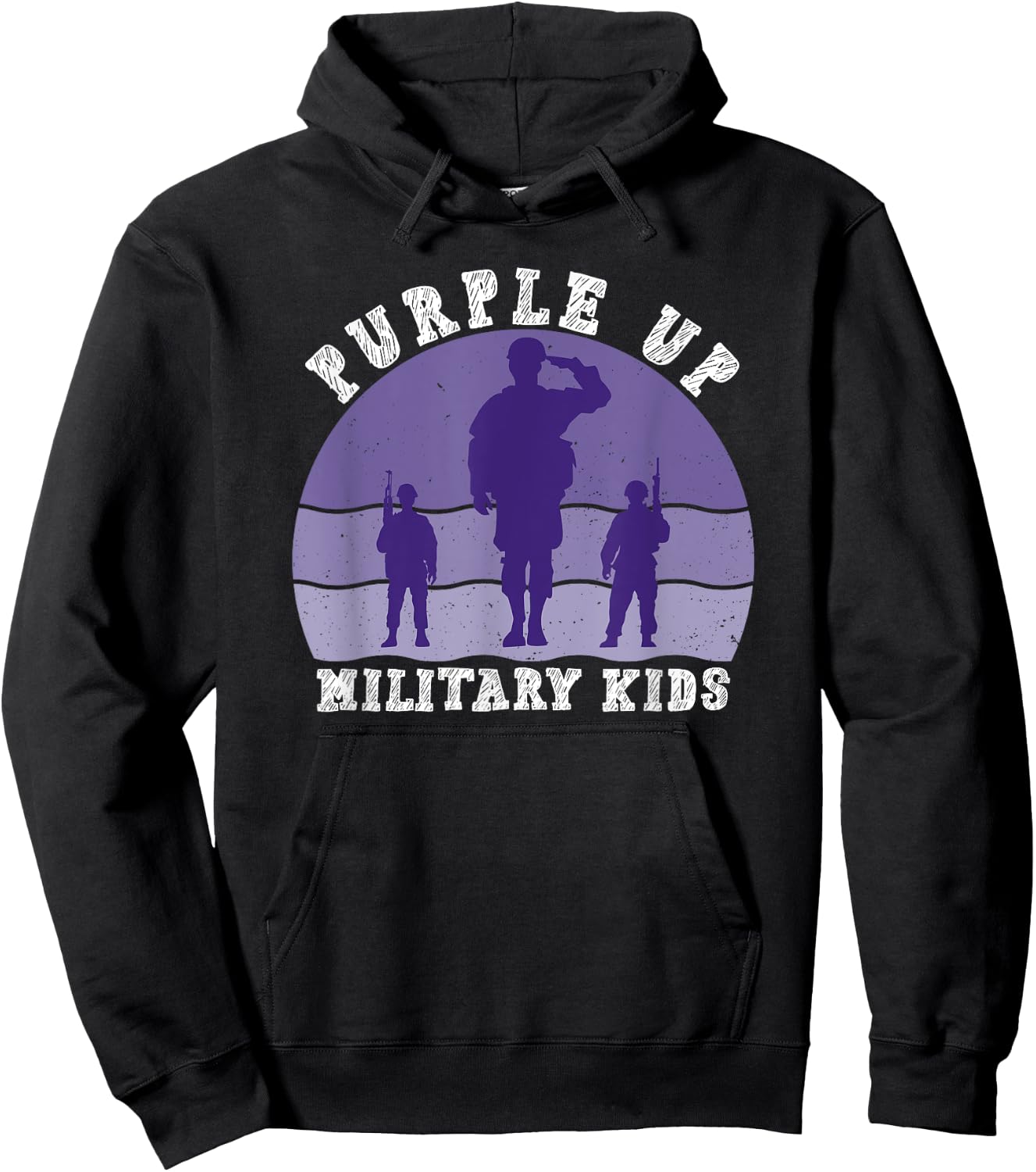 Purple Up For Military Kids Military Child Month Men Women Hoodie - Hoodie | Black