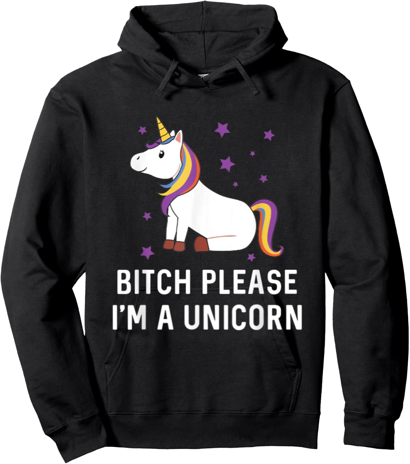 Bitch Please I'm a Unicorn Sassy Offensive Fuck Off Magical Hoodie - Hoodie | Black