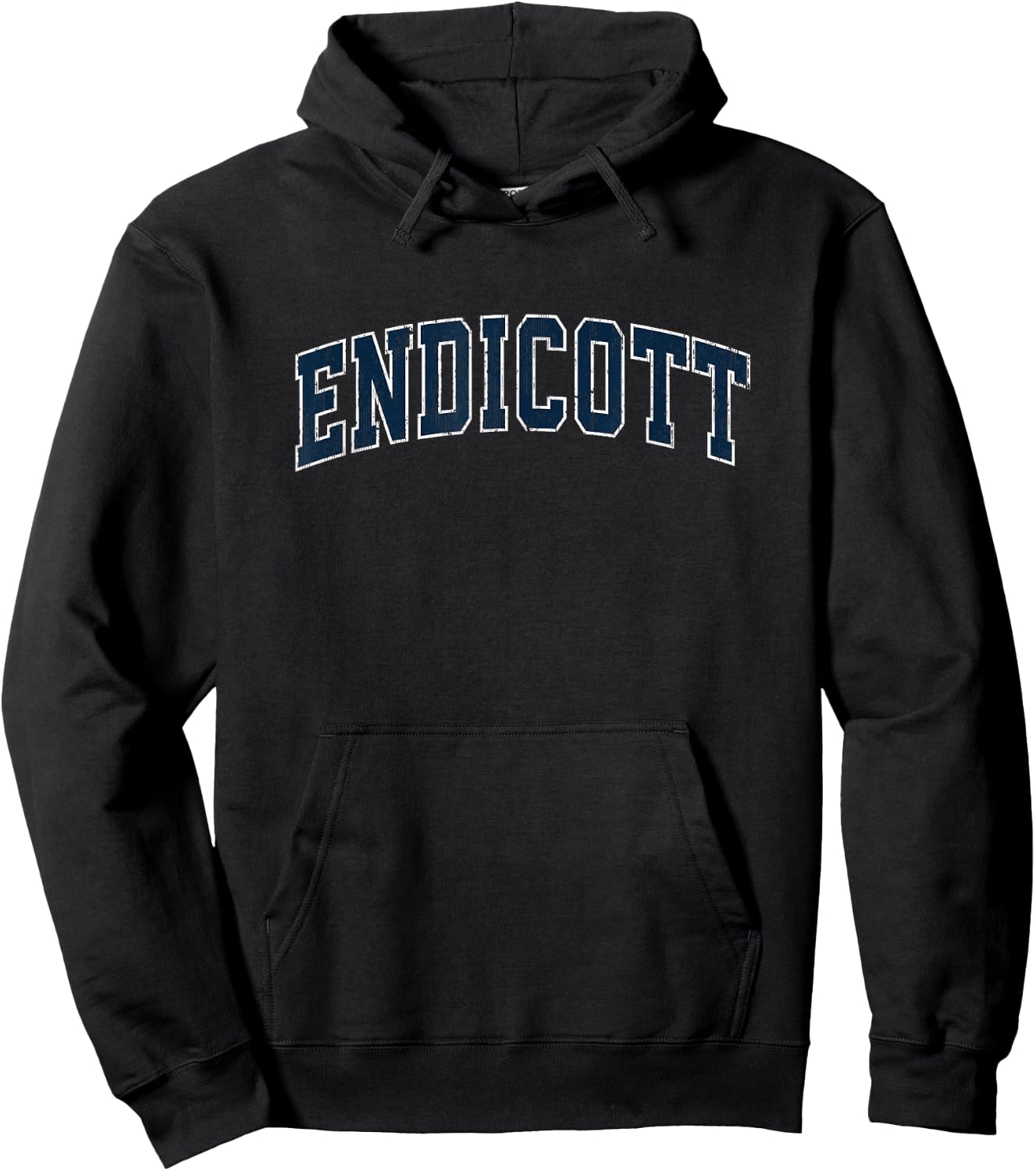 Endicott New York NY Vintage Sports Design Navy Design Hoodie - Hoodie | Black