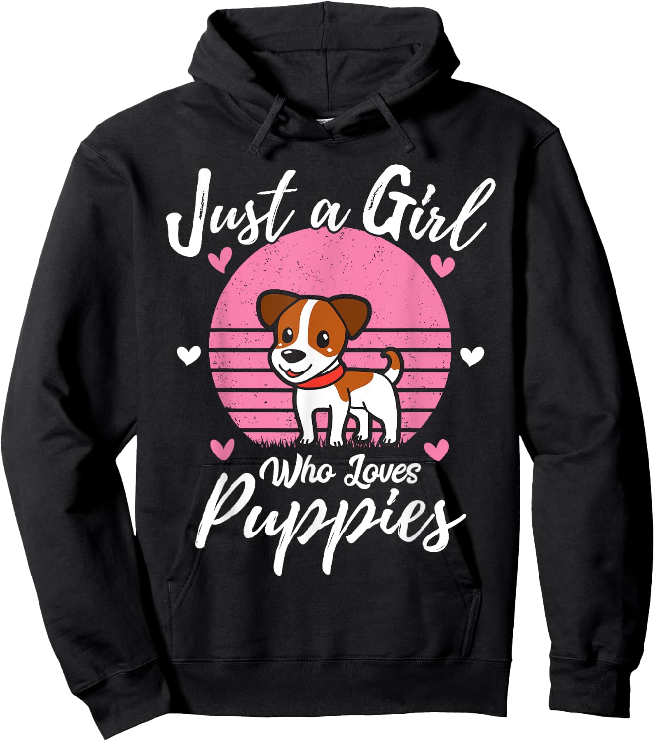 Puppy Dog Lover Just A Girl Who Loves Puppies Hoodie - Hoodie | Black