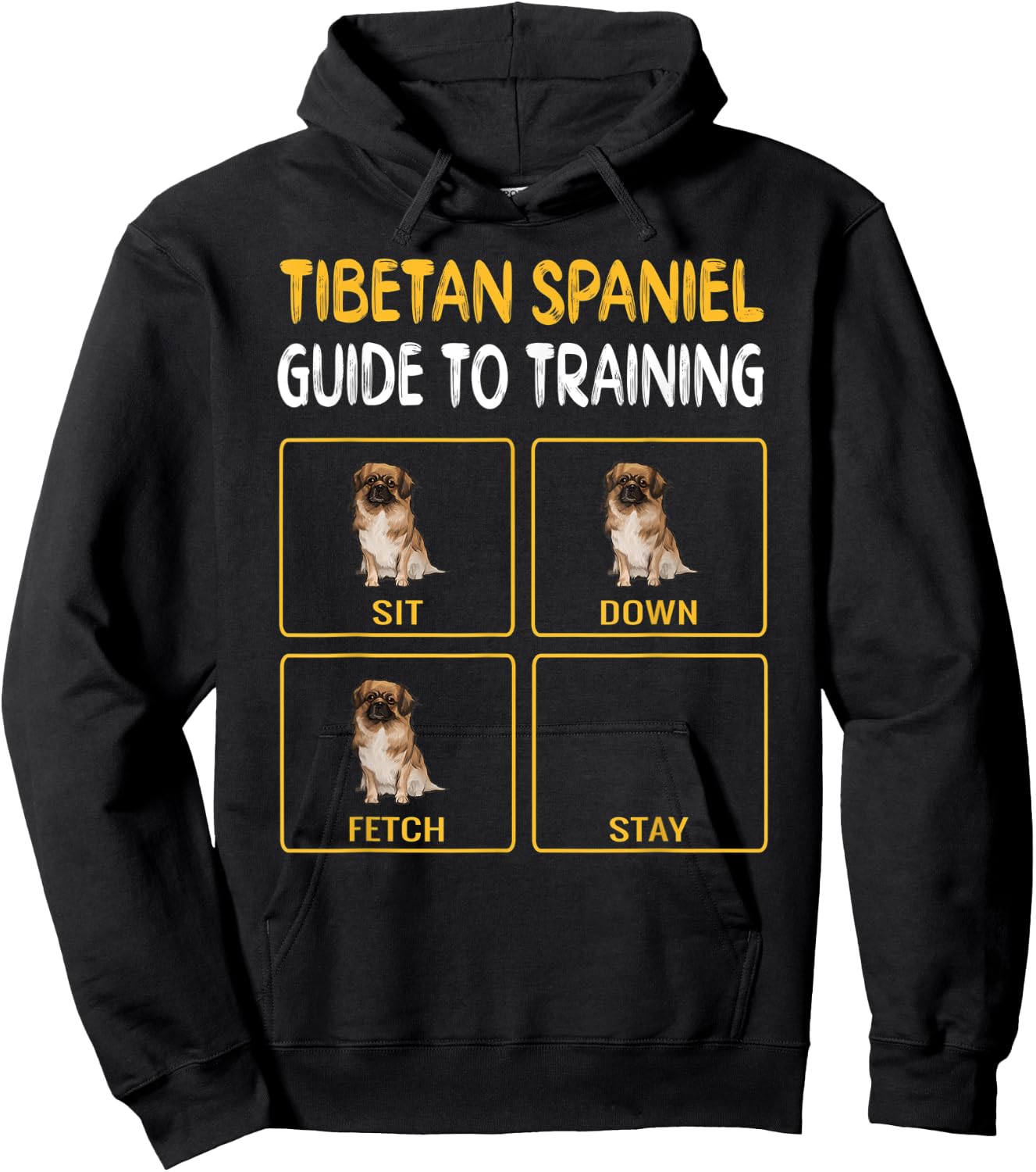 Funny Tibetan Spaniel Guide To Training Dog Obedience Hoodie - Hoodie | Black