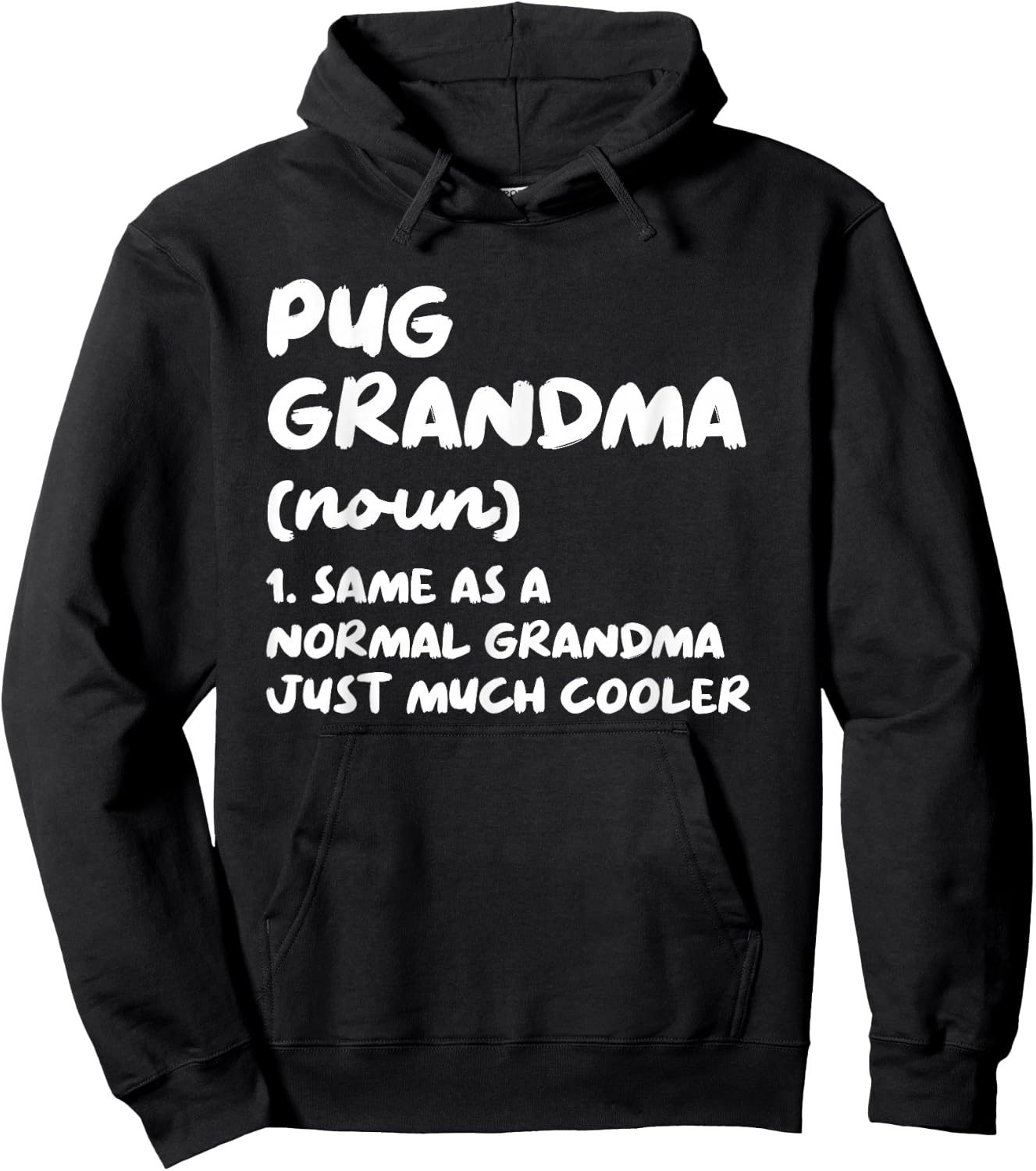 Pug Grandma Definition Dog Owner Hoodie - Hoodie | Black