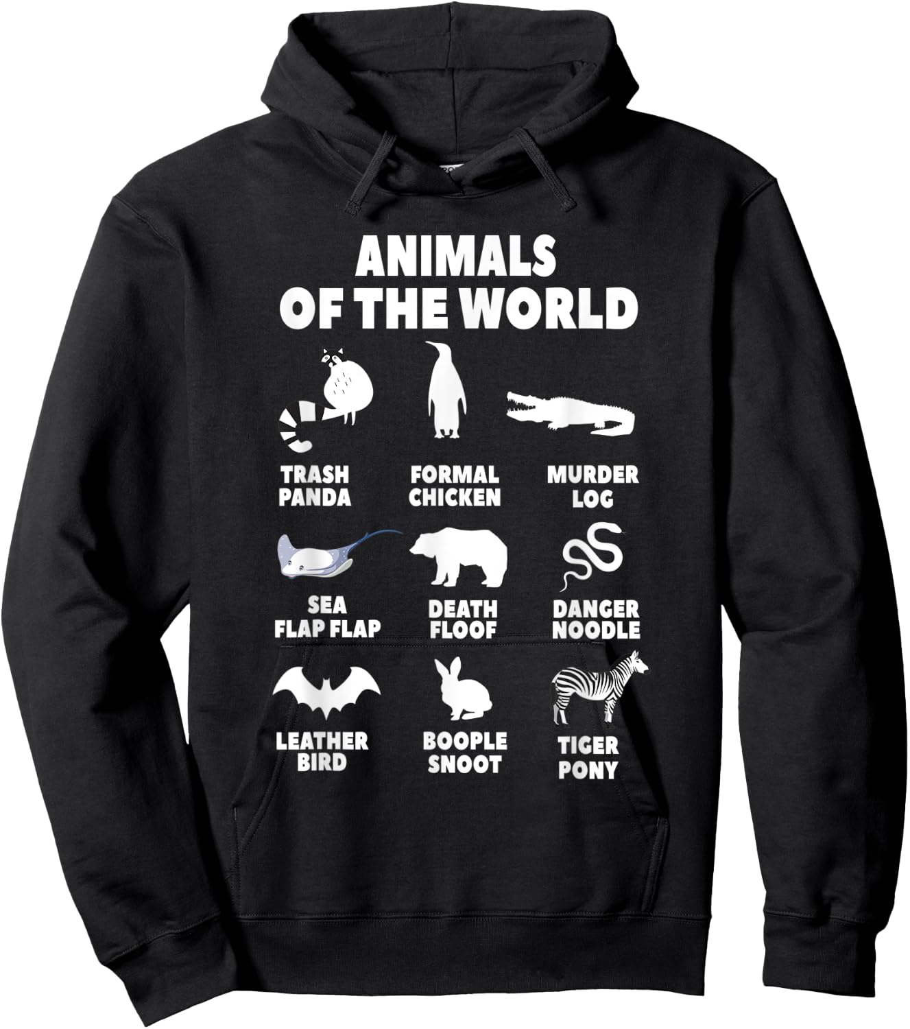Animals Of The World Biology Wildlife Gift Hoodie - Hoodie | Black