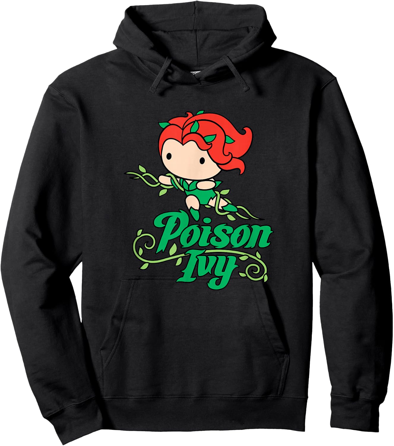 DC Comics Earth Day Poison Ivy with Vines Cartoon Style Hoodie - Hoodie | Black