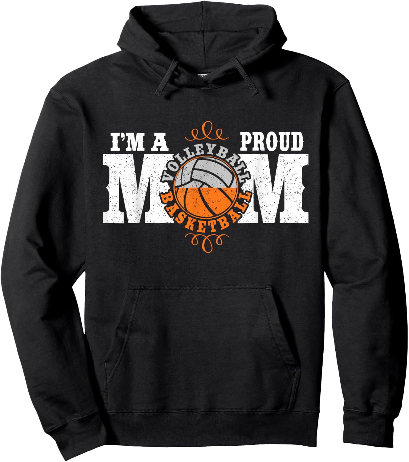 I'm a Proud Basketball Volleyball Mom - Combined Sports Hoodie - Hoodie | Black