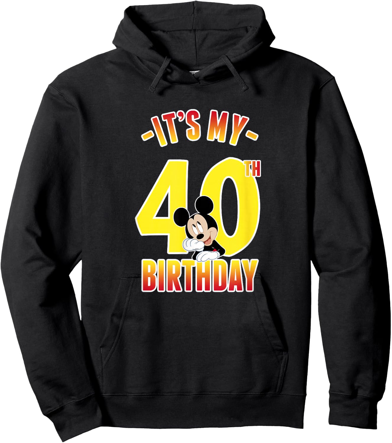 Disney Mickey Mouse It's My 40th Birthday Gradient Portrait Hoodie - Hoodie | Black