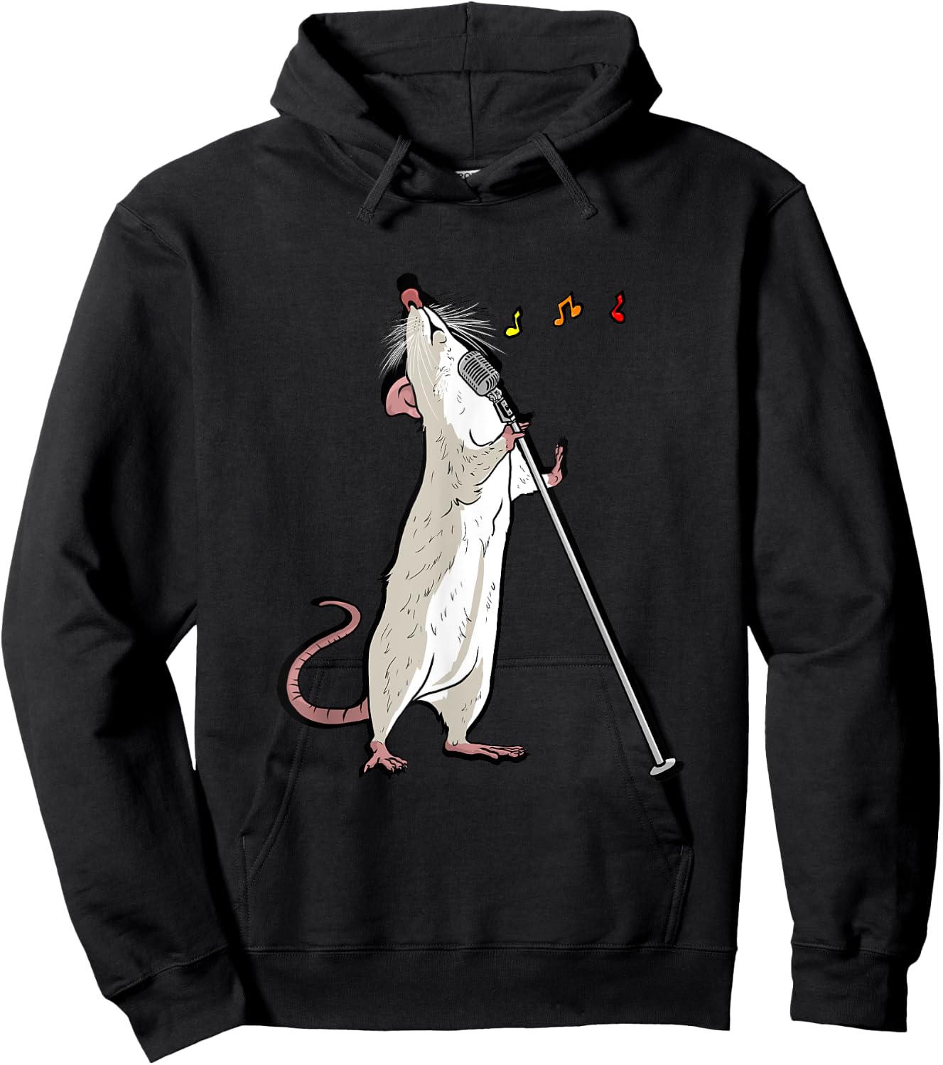 White singing rat Gift rodents and rat friends Hoodie - Hoodie | Black