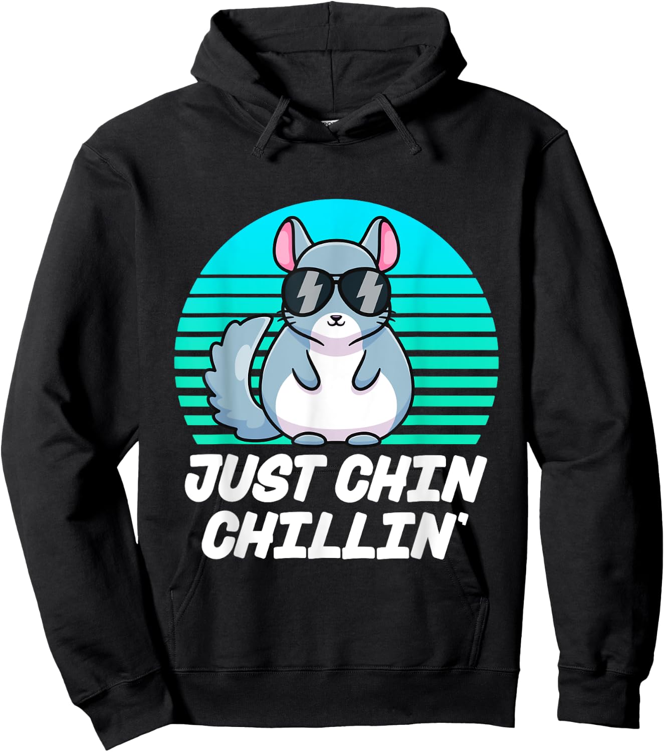 Just Chin Chillin Funny Chinchilla Lovers Kawaii Chinchillin Hoodie - Hoodie | Black
