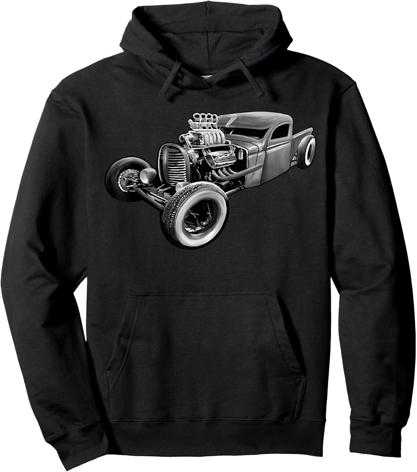Rust Bucket Outline Funny Hot Retro Rod Diesel Cars Gift Men Hoodie - Hoodie | Black