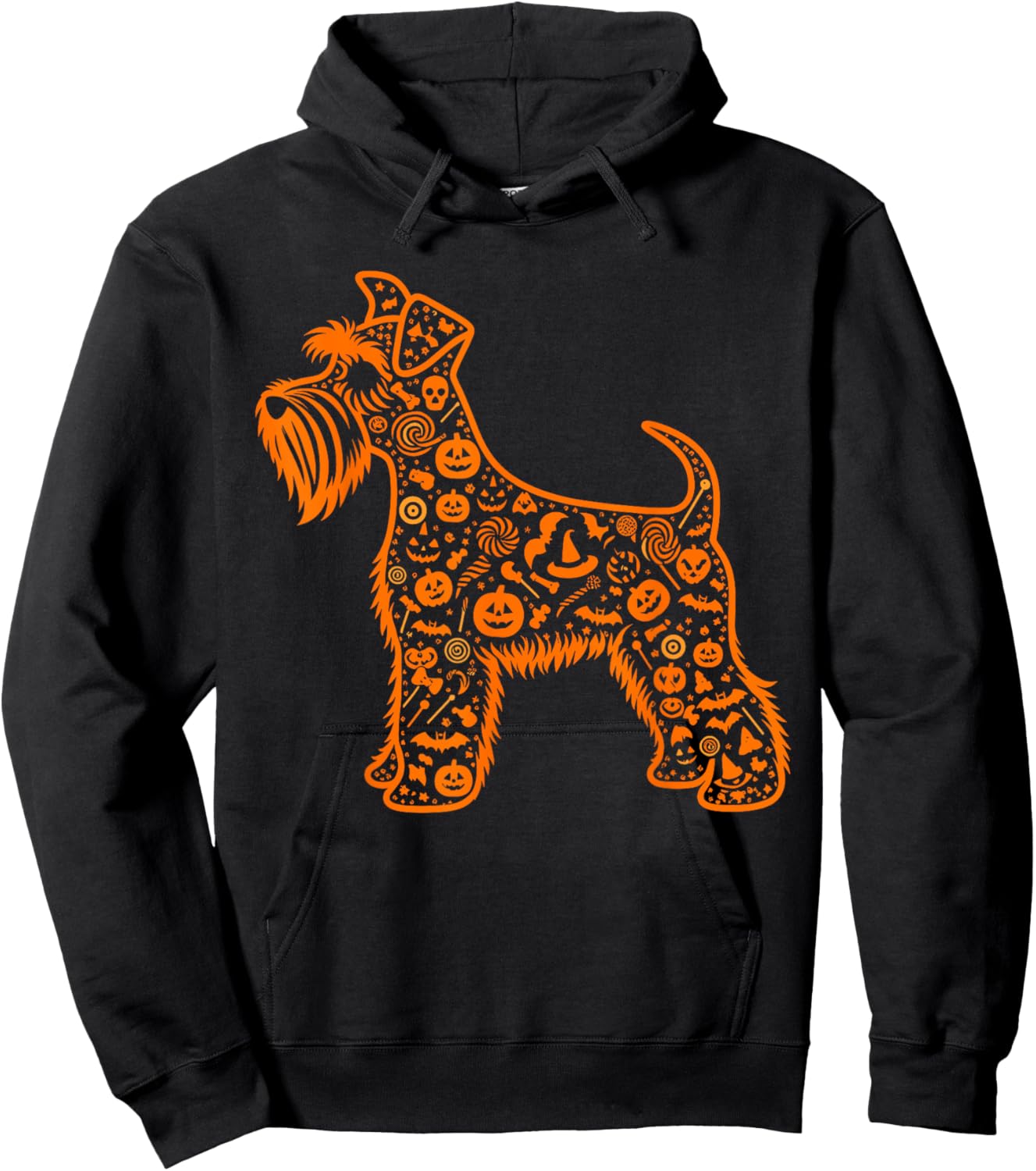 Pumpkin Miniature Schnauzer Candy Halloween Kids Hoodie - Hoodie | Black
