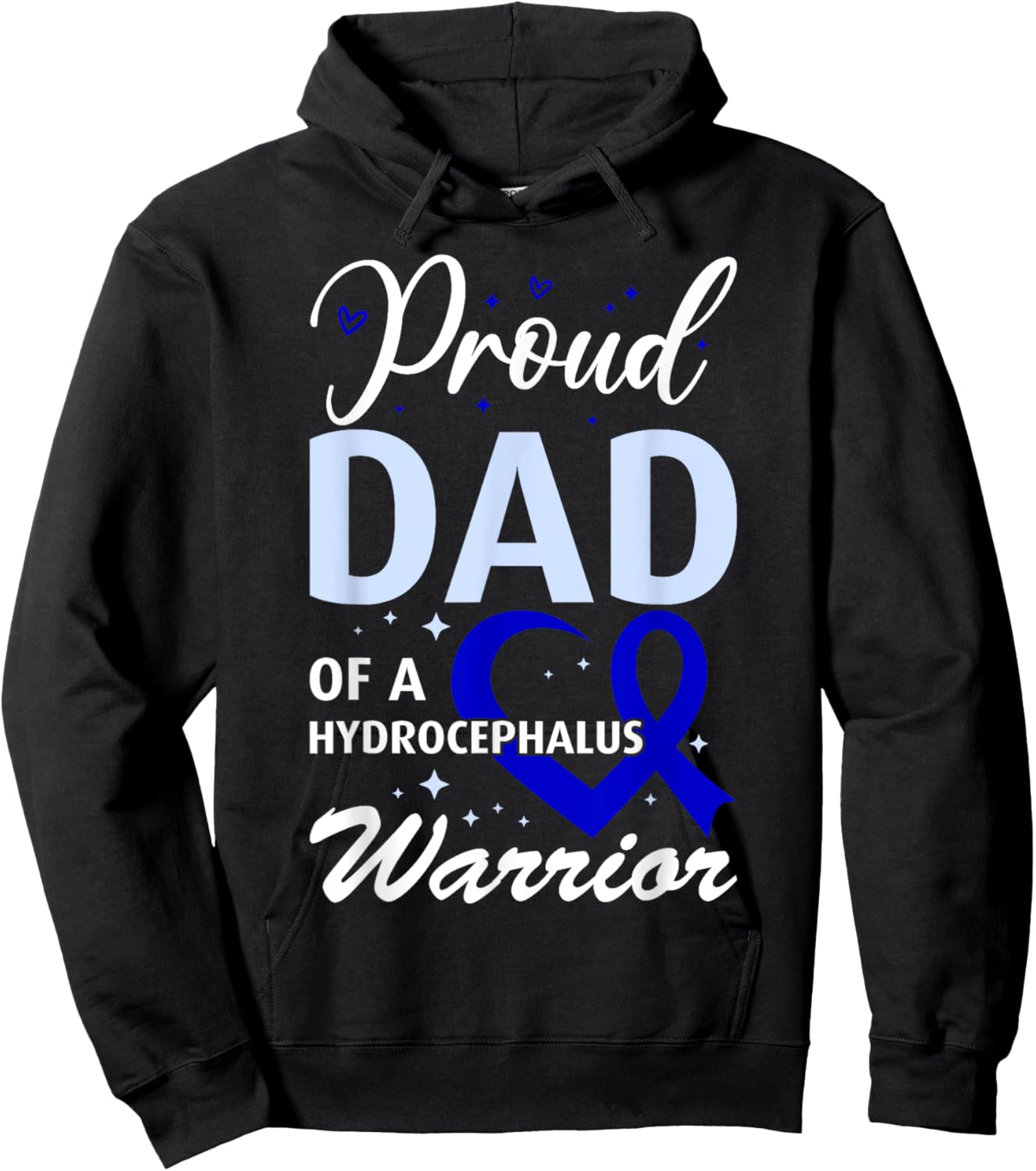 Hydrocephalus Awareness Proud Dad of a Hydrocephalus Warrior Hoodie - Hoodie | Black