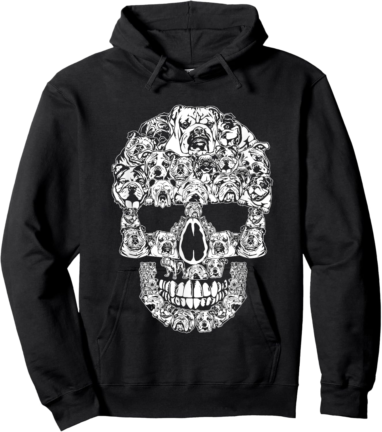 Funny Halloween English Bulldog Skull Dog Lover Costume Men Women Hoodie - Hoodie | Black