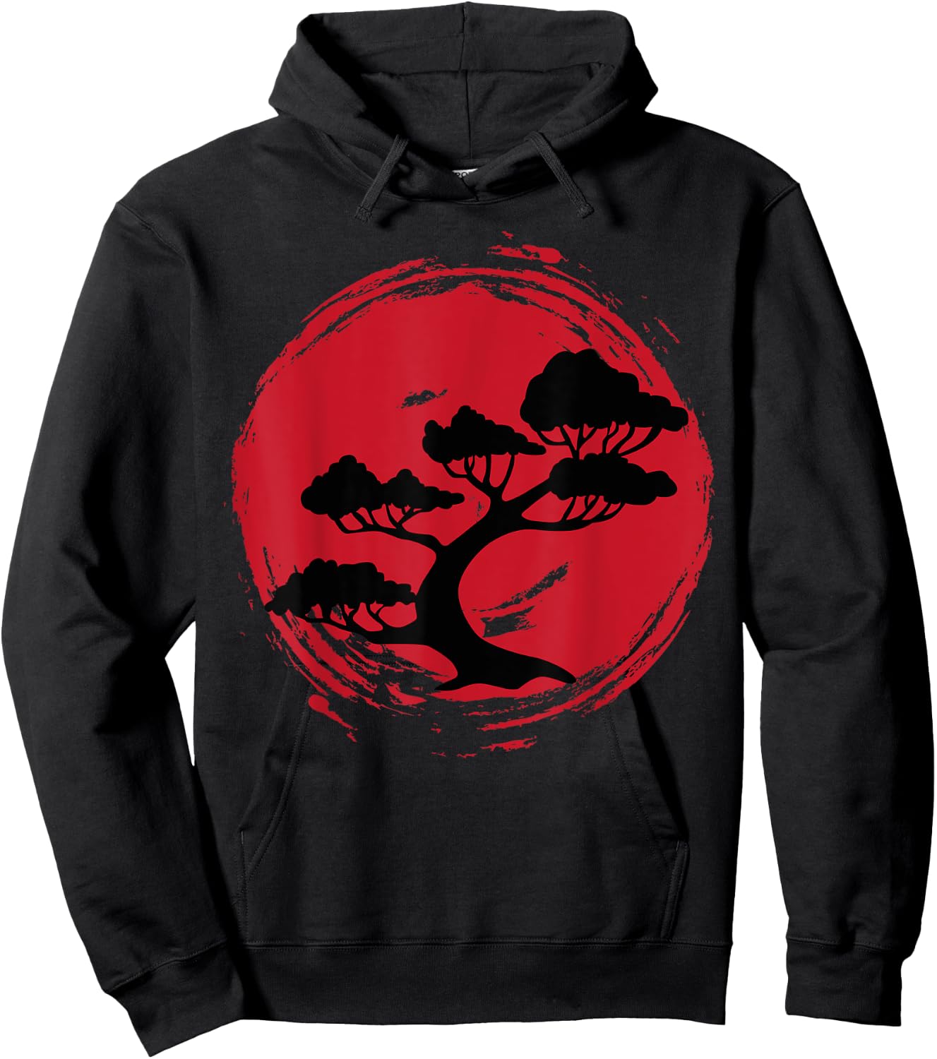 BONSAI TREE Japanese Enso Calligraphy Circle Hoodie - Hoodie | Black