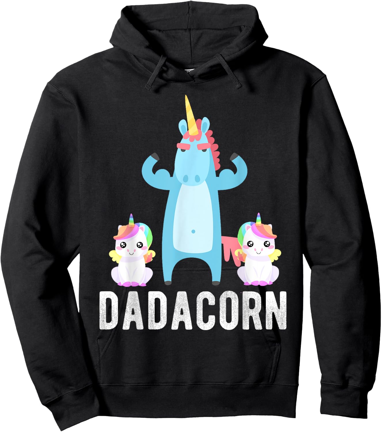 Dadacorn, Funny Unicorn Lover for Papa Dad and Kid Hoodie - Hoodie | Black