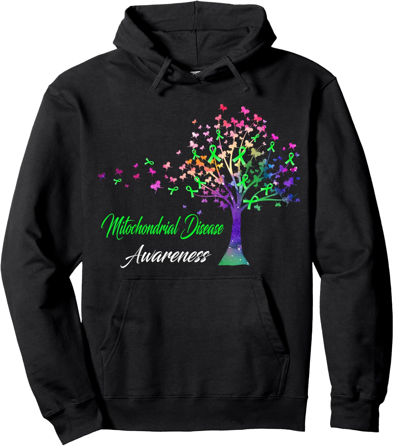 Tree Ribbon Mitochondrial Disease Awareness Hoodie - Hoodie | Black