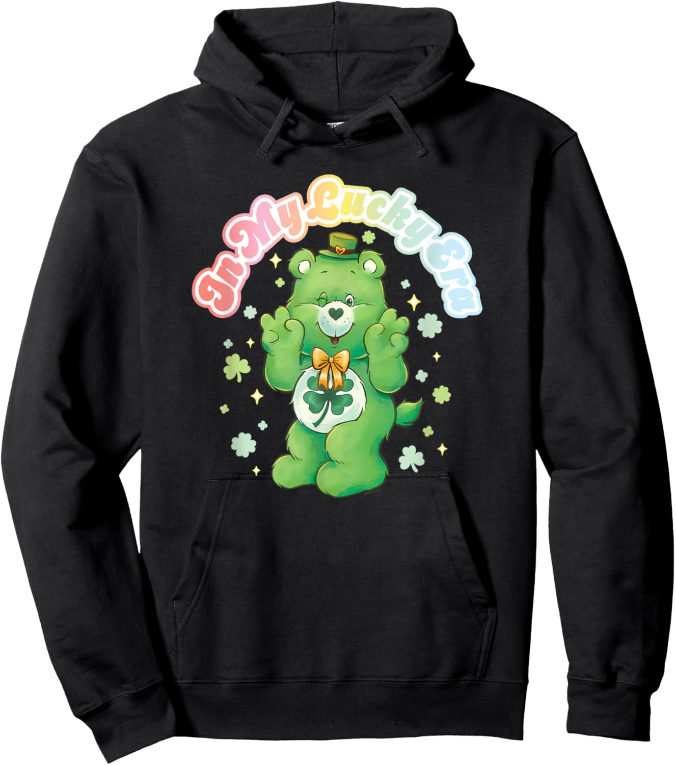 Care Bears Good Luck Bear In My Lucky Era St. Patrick's Day Hoodie - Hoodie | Black