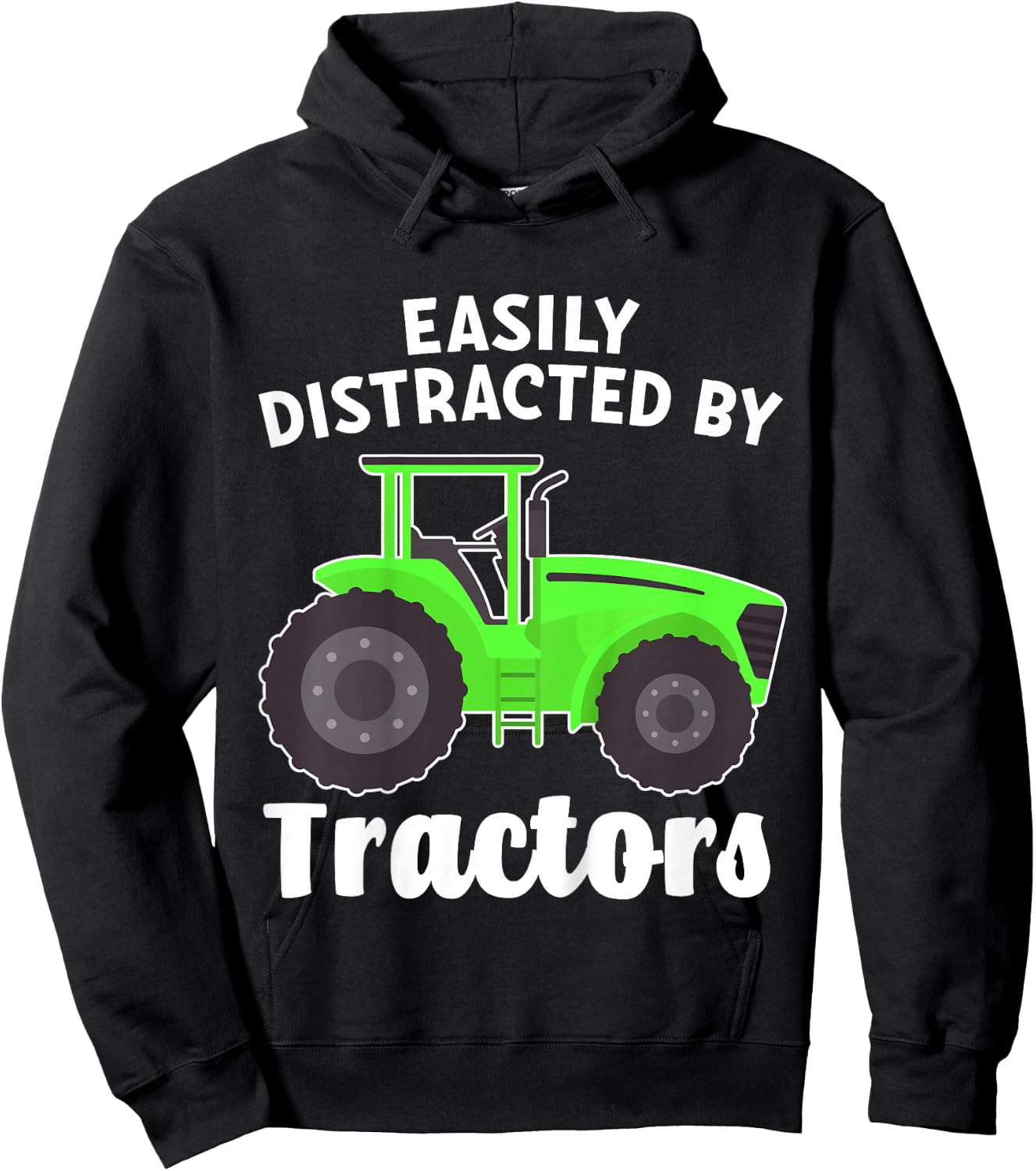 Kids Easily Distracted By Tractors for Boy or Toddler Hoodie - Hoodie | Black