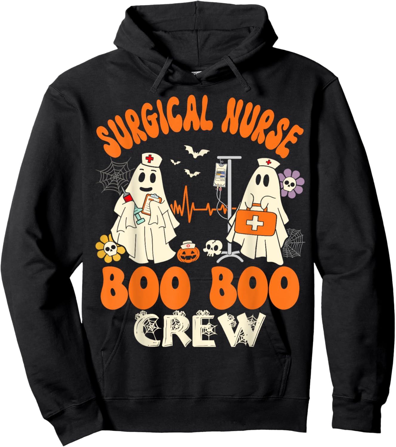 Surgical Boo Crew Surgery Nurse Halloween Ghost Costume Hoodie - Hoodie | Black