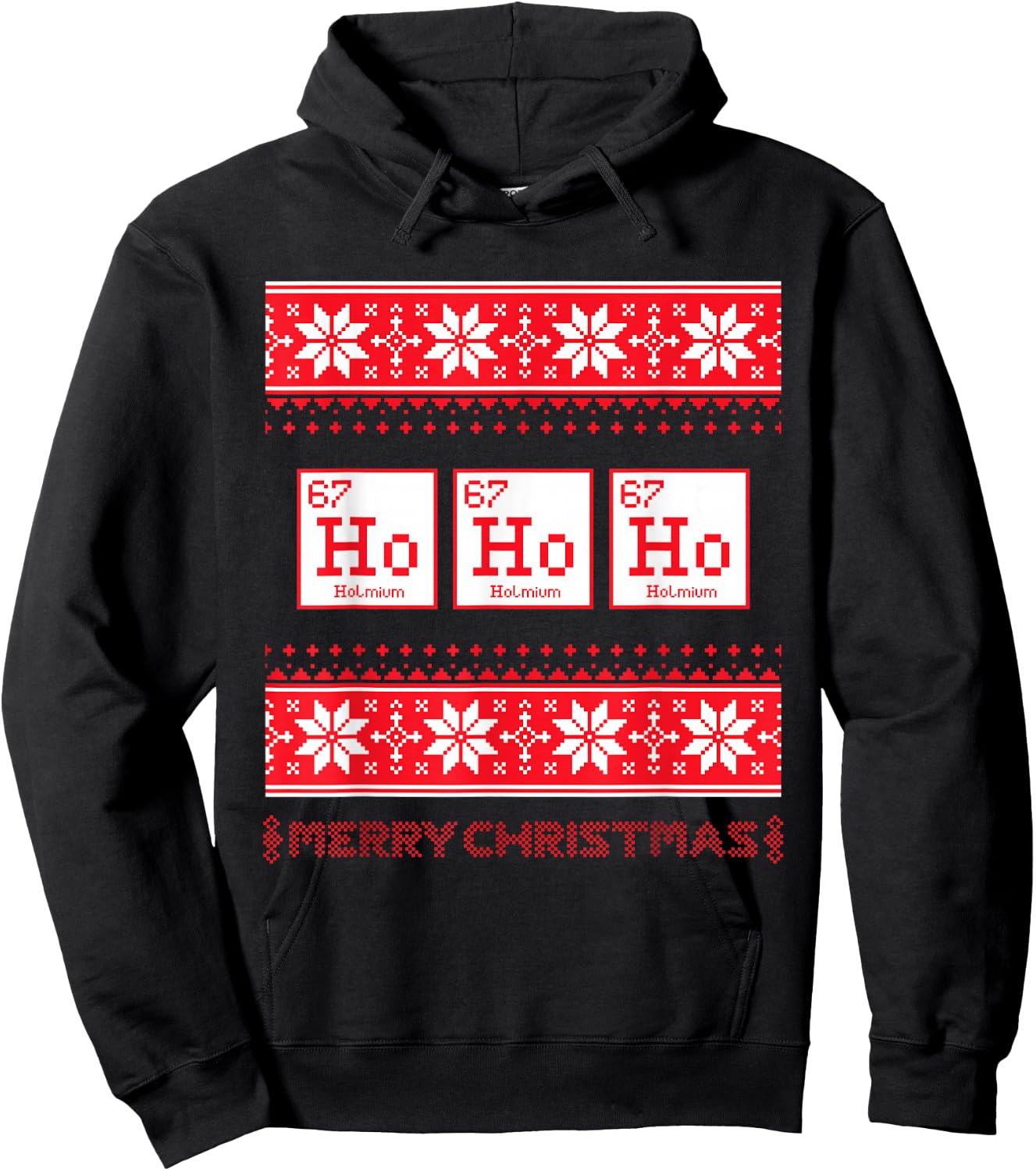 Funny Science Christmas Chemistry Ho Ho Ho Humor Hoodie - Hoodie | Black