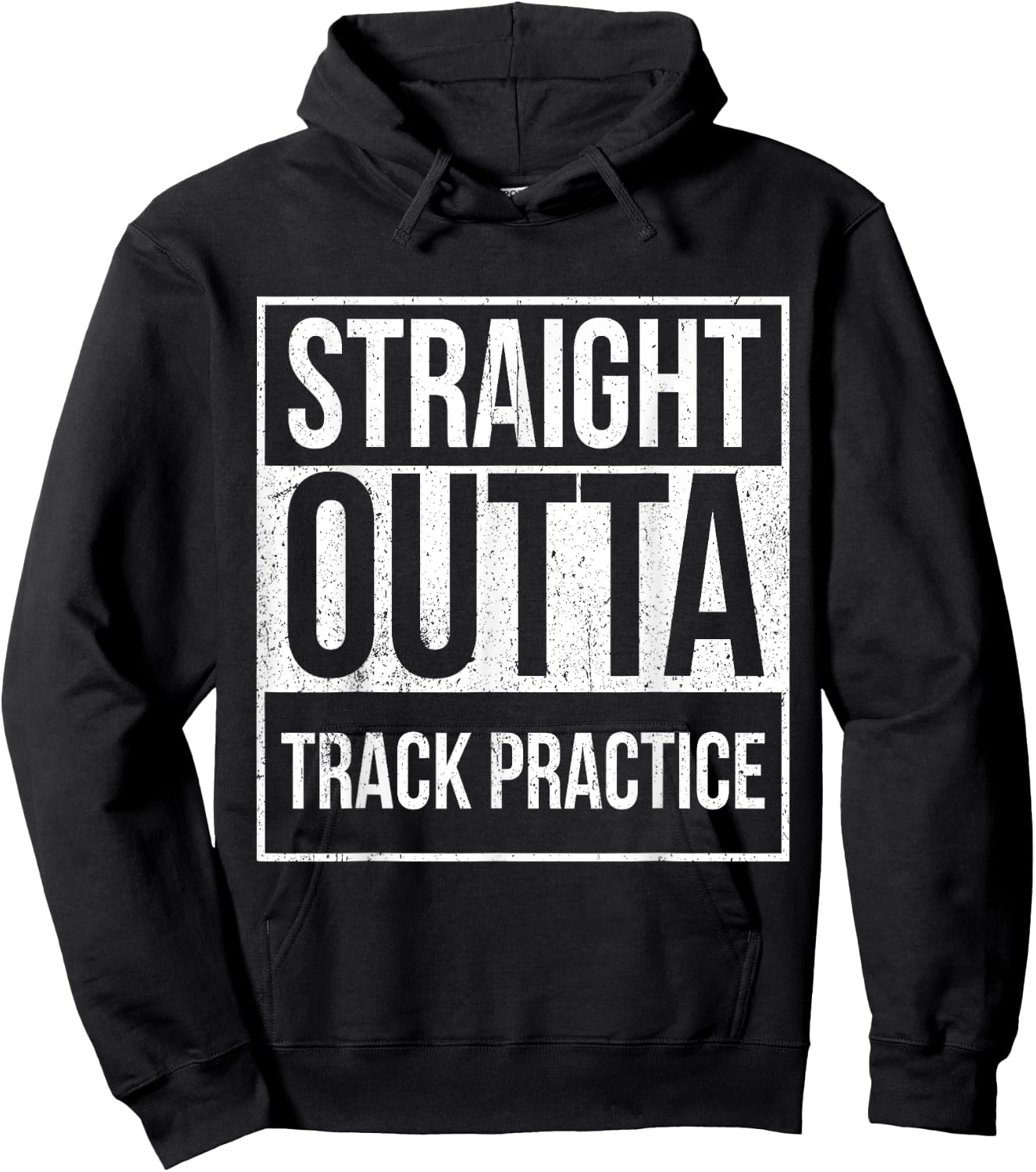 Funny Track and Field Design Straight Outta Track Practice Hoodie - Hoodie | Black