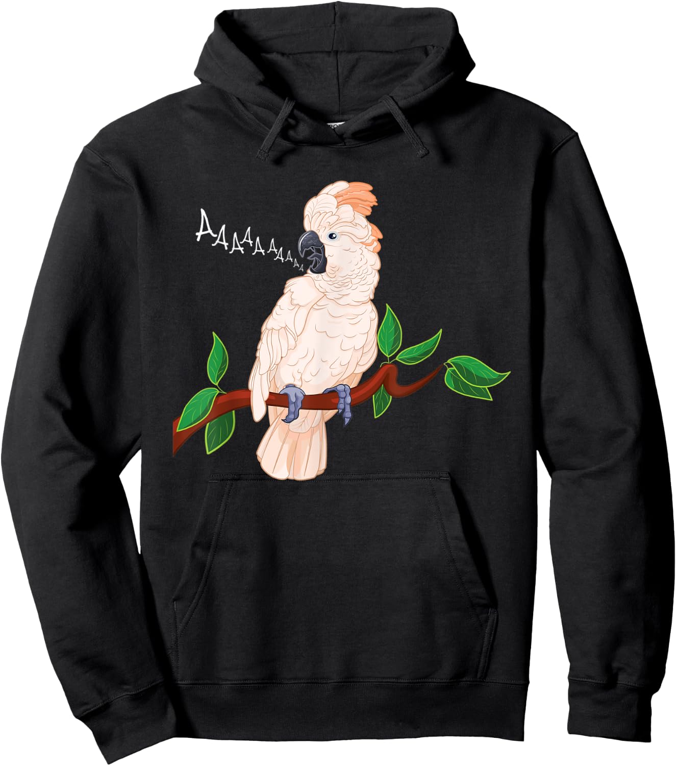 Moluccan Cockatoo on a Branch Screaming Hoodie - Hoodie | Black