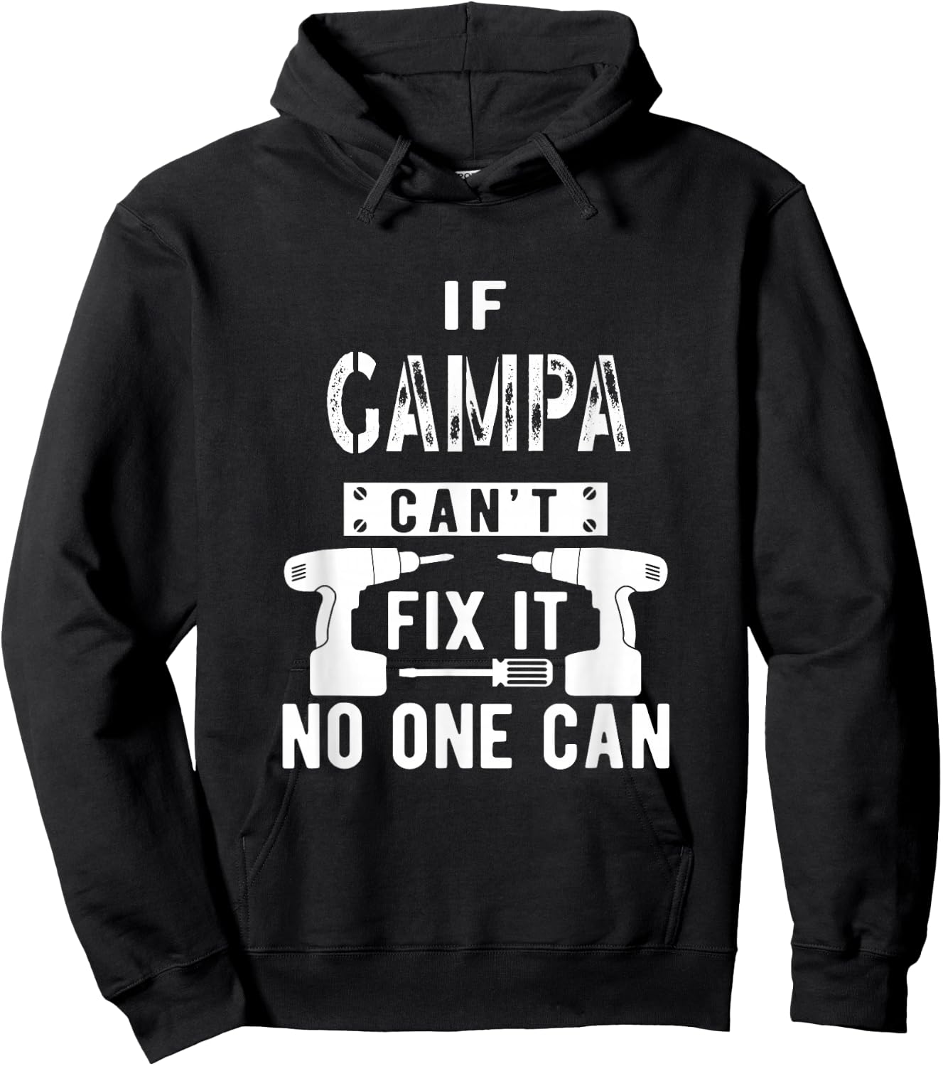 Unique Christmas Birthday Shop If Gampa Can't Fix It No One Can Grandpa Black Short Sleeve Classic Fit Polyester 100% Small Hoodie - Hoodie | Black