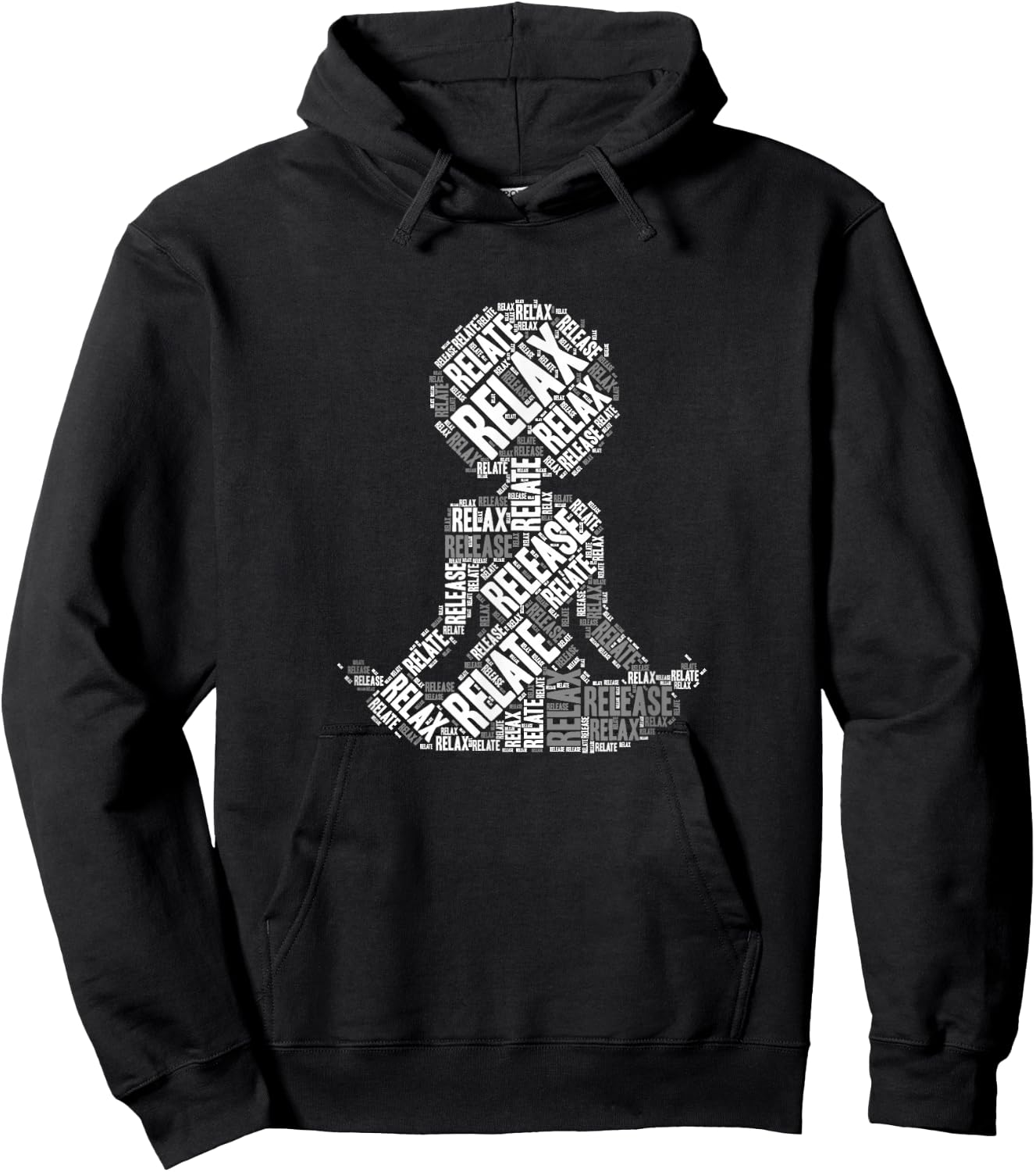 Relax, Relate, Release Afro Yoga Hoodie - Hoodie | Black