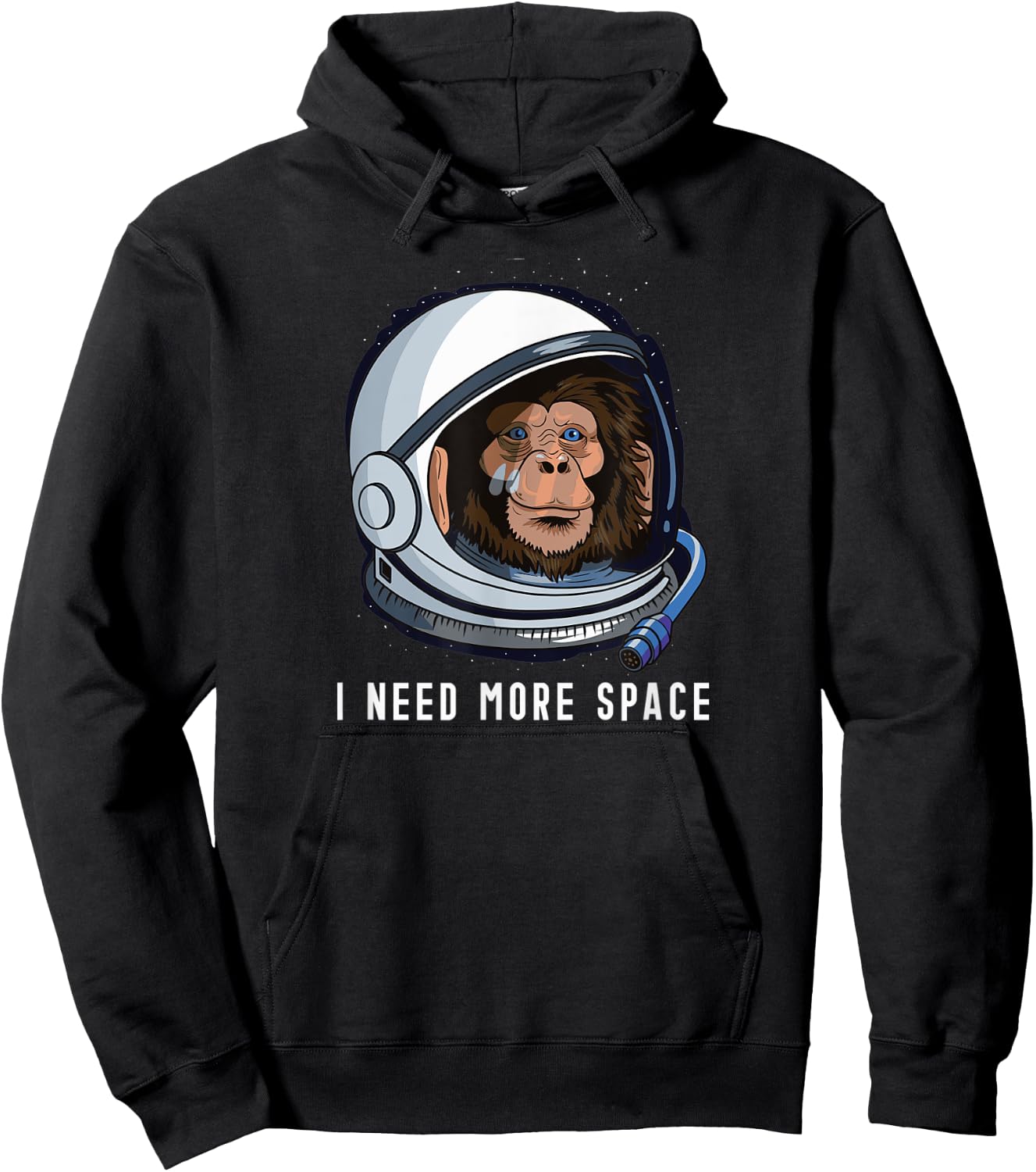 I Need More Space - Astro Chimp - Astronaut Monkey Hoodie - Hoodie | Black