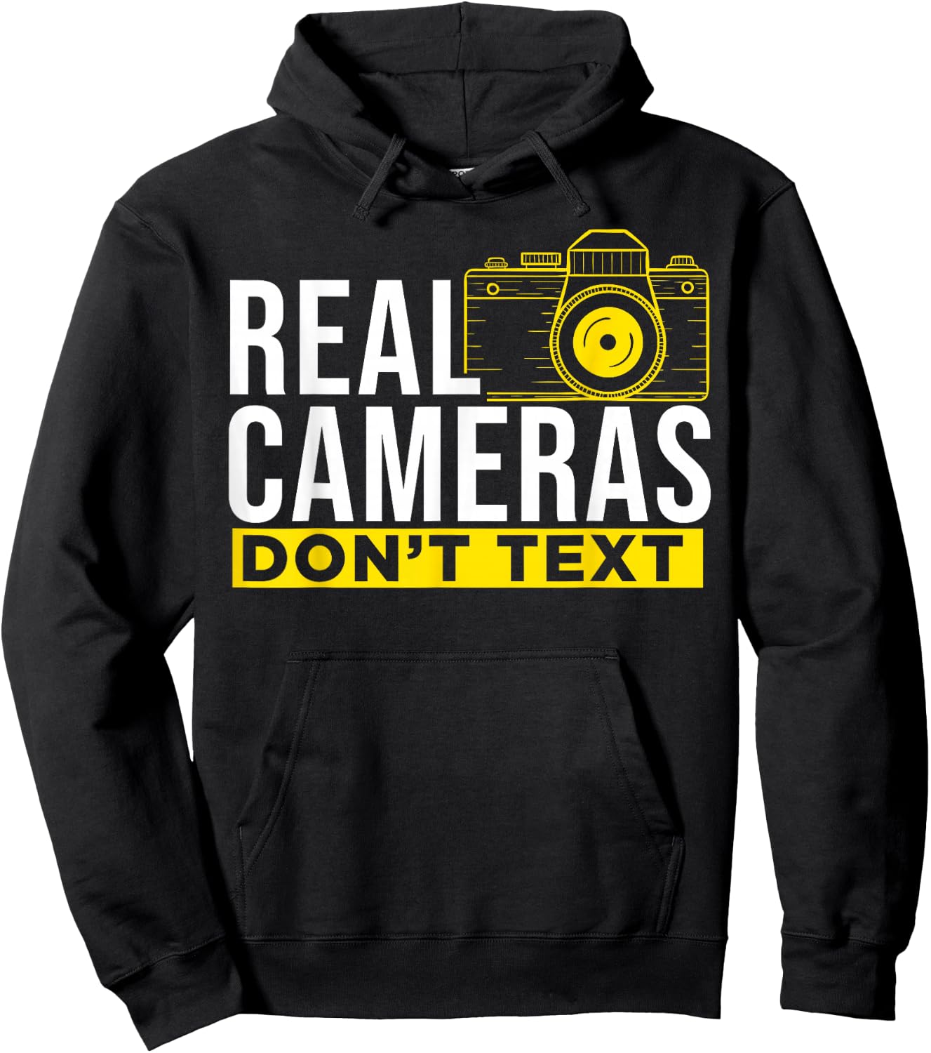 Real Cameras Don't Text Cool Photography Hoodie - Hoodie | Black