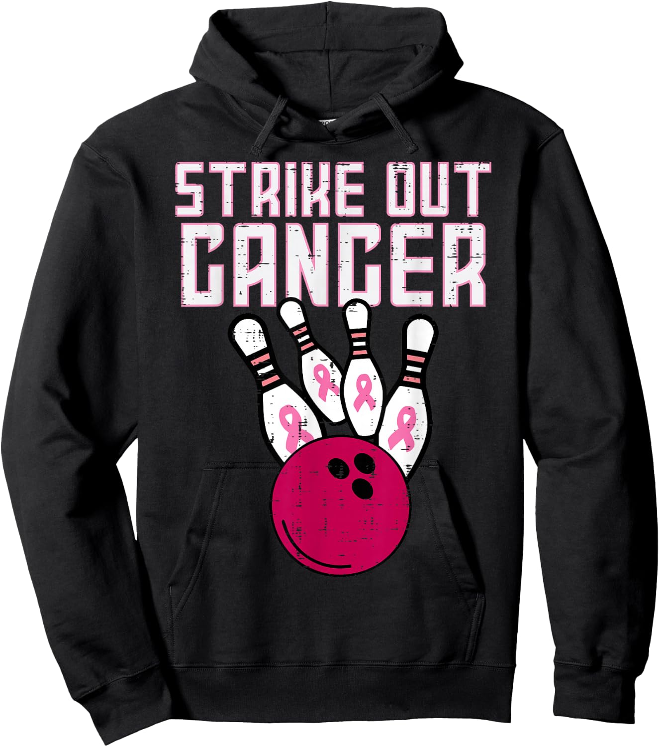 Strike Out Breast Cancer Bowling Awareness Men Women Kids Hoodie - Hoodie | Black