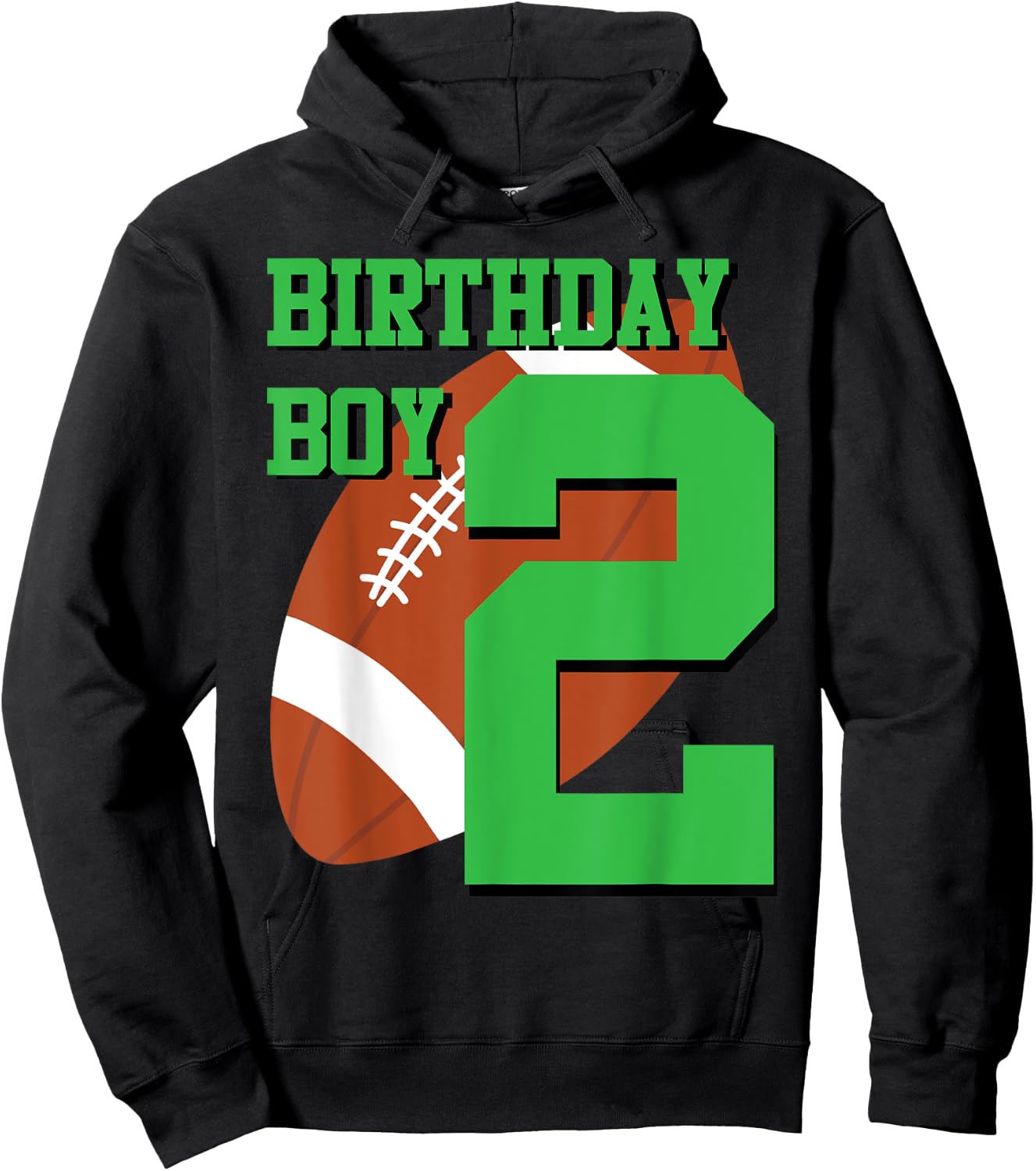 2nd Birthday Football Boy | 2 year old Field Players Hoodie - Hoodie | Black