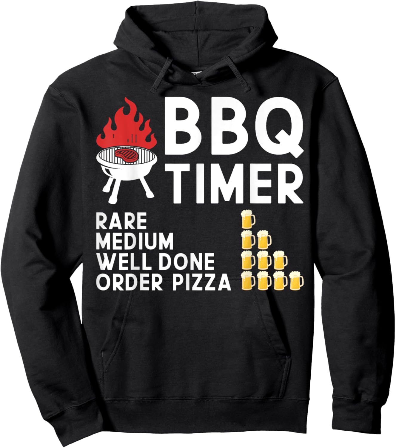 BBQ Timer Barbecue Grilling Smoker Drinking Hoodie - Hoodie | Black