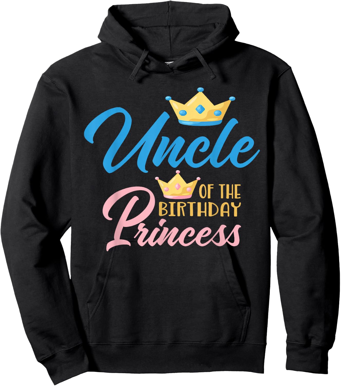 Uncle of The Birthday Princess Themed Family Girl Birthday Hoodie - Hoodie | Black