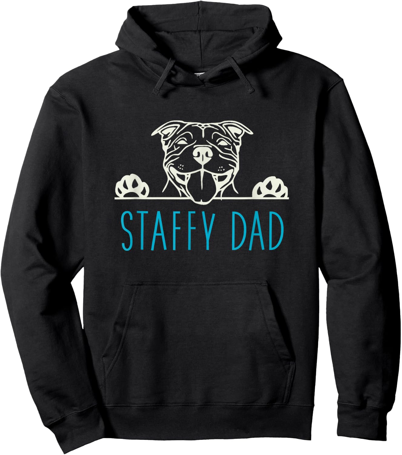 Staffy Dad with Staffordshire Bull Terrier Dog Hoodie - Hoodie | Black