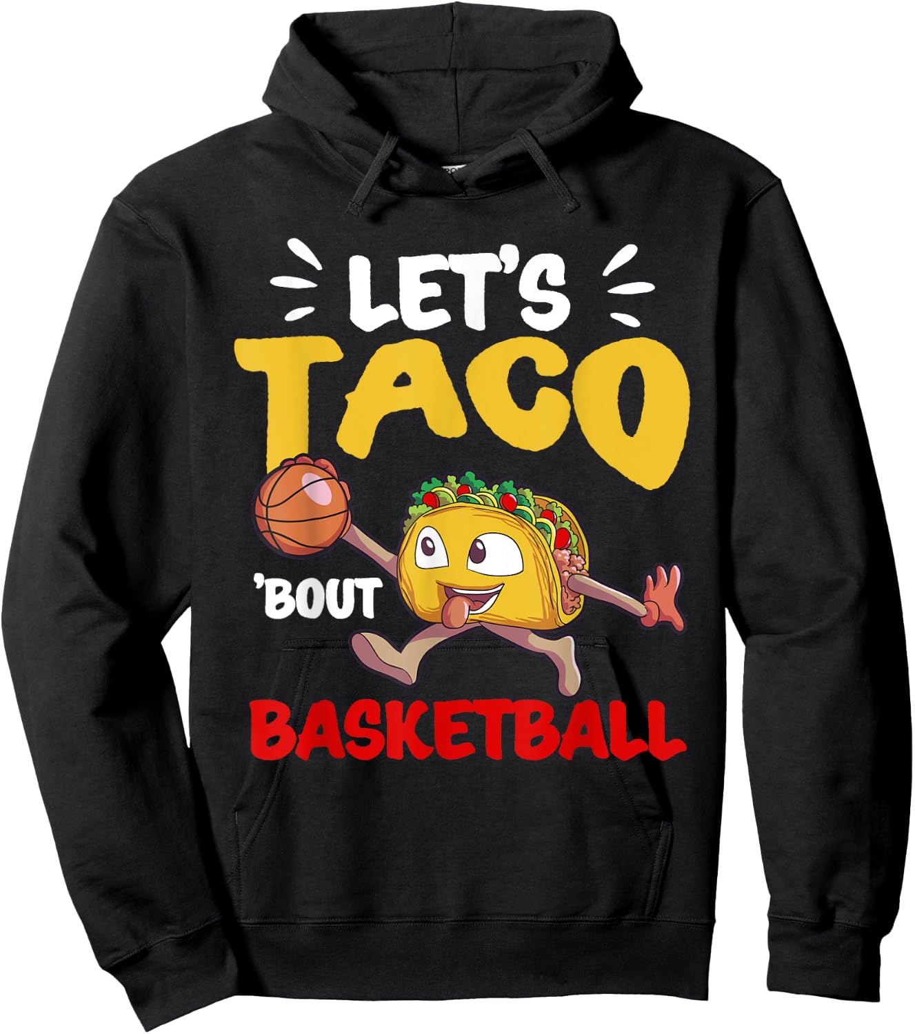 Funny Cinco de Mayo Shirt Boys Kids Mexican Taco Basketball Hoodie - Hoodie | Black
