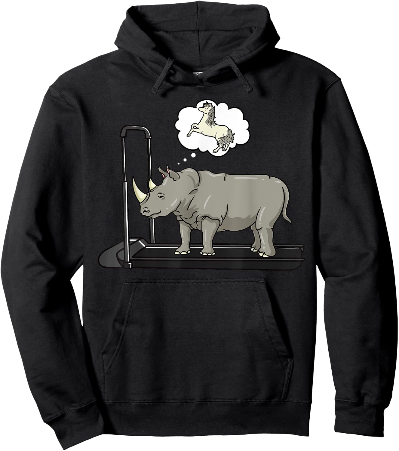 Rhino Loves Unicorn Rhinoceros Animal Wildlife Lover Safari Hoodie - Hoodie | Black
