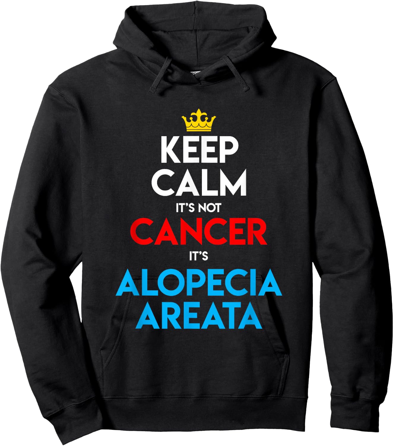Alopecia Areata Awareness Hair Loss Bald Keep Calm Hoodie - Hoodie | Black