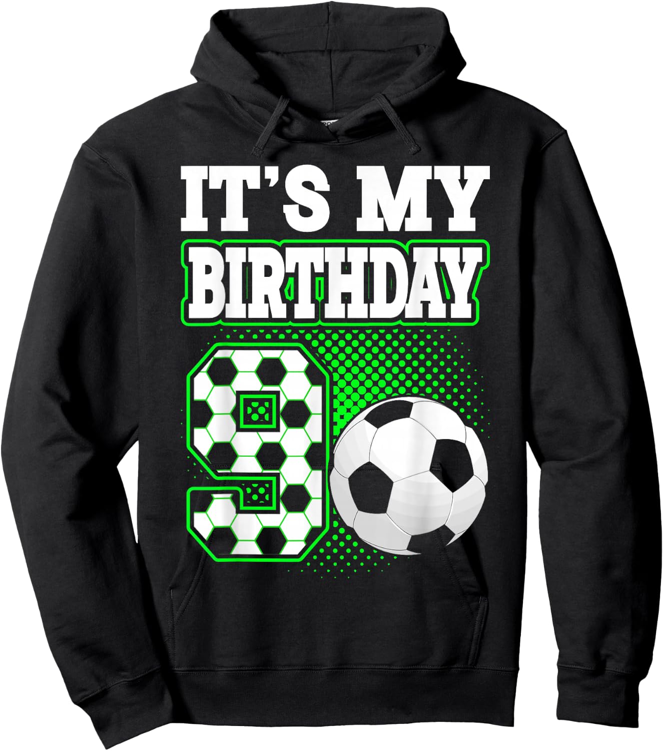 Birthday Boy 9 Soccer Its My 9th Birthday Boys Soccer Hoodie - Hoodie | Black