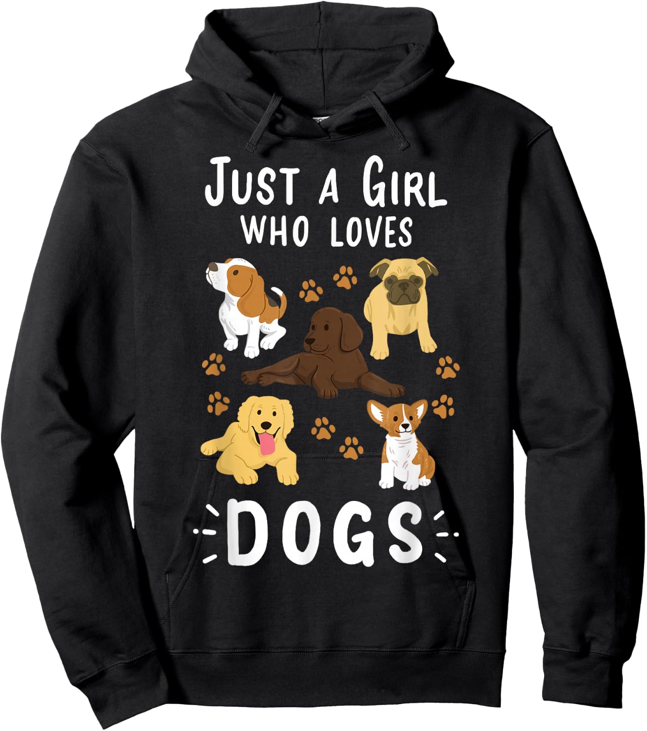 Just a Girl Who Loves Dogs Dog Lover Hoodie - Hoodie | Black