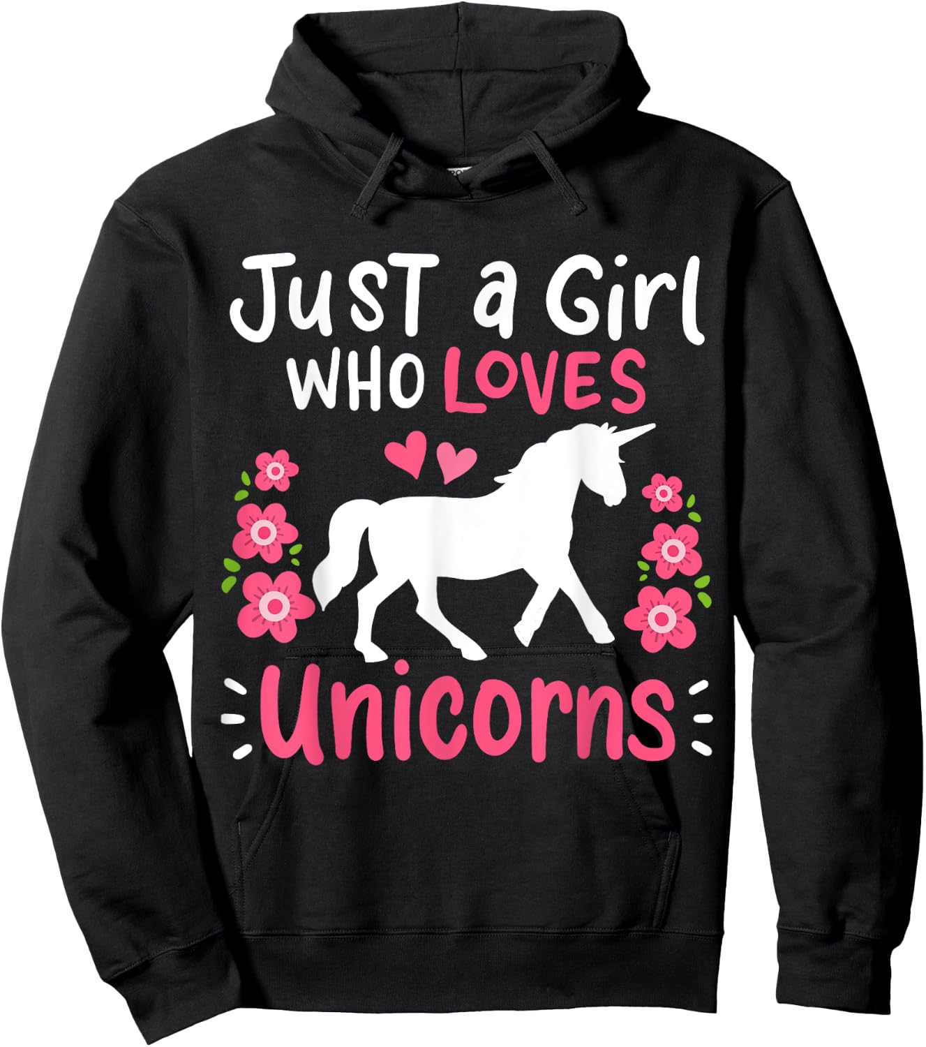 Unicorn Just A Girl Who Loves Unicorns Gift Hoodie - Hoodie | Black
