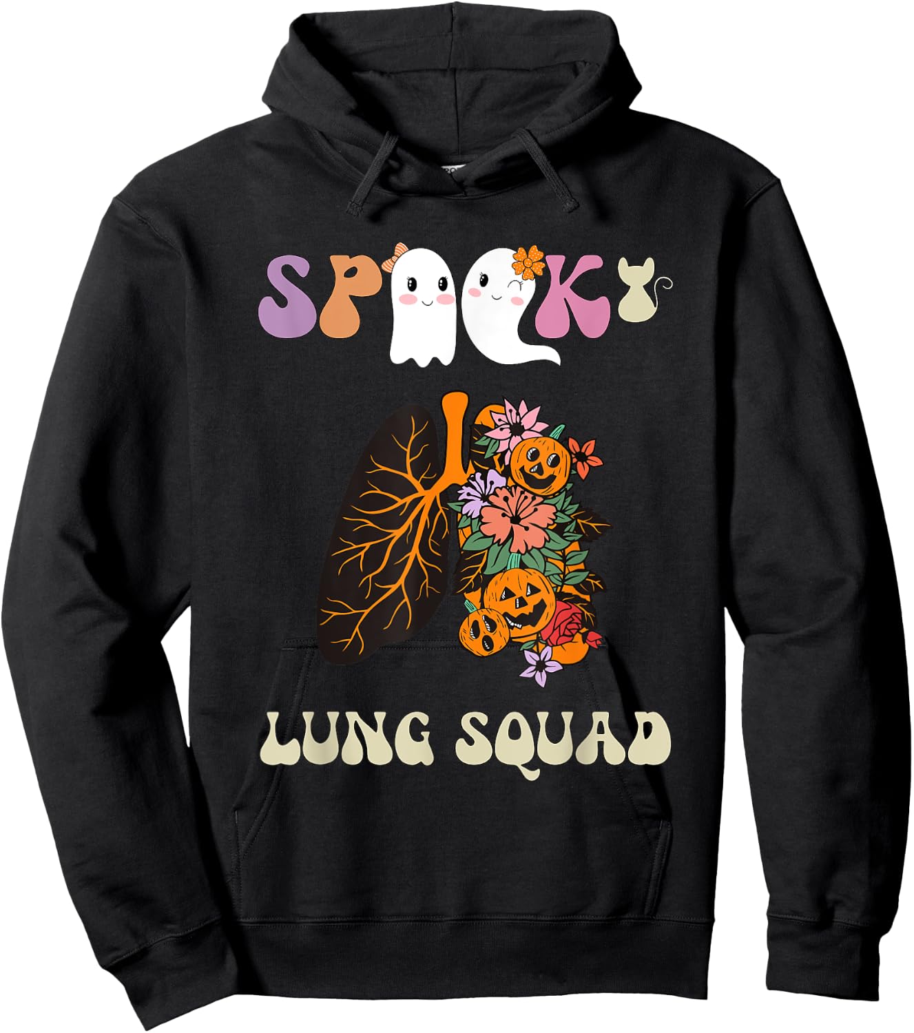 Spooky Lung Squad Respiratory Therapist Halloween Hoodie - Hoodie | Black
