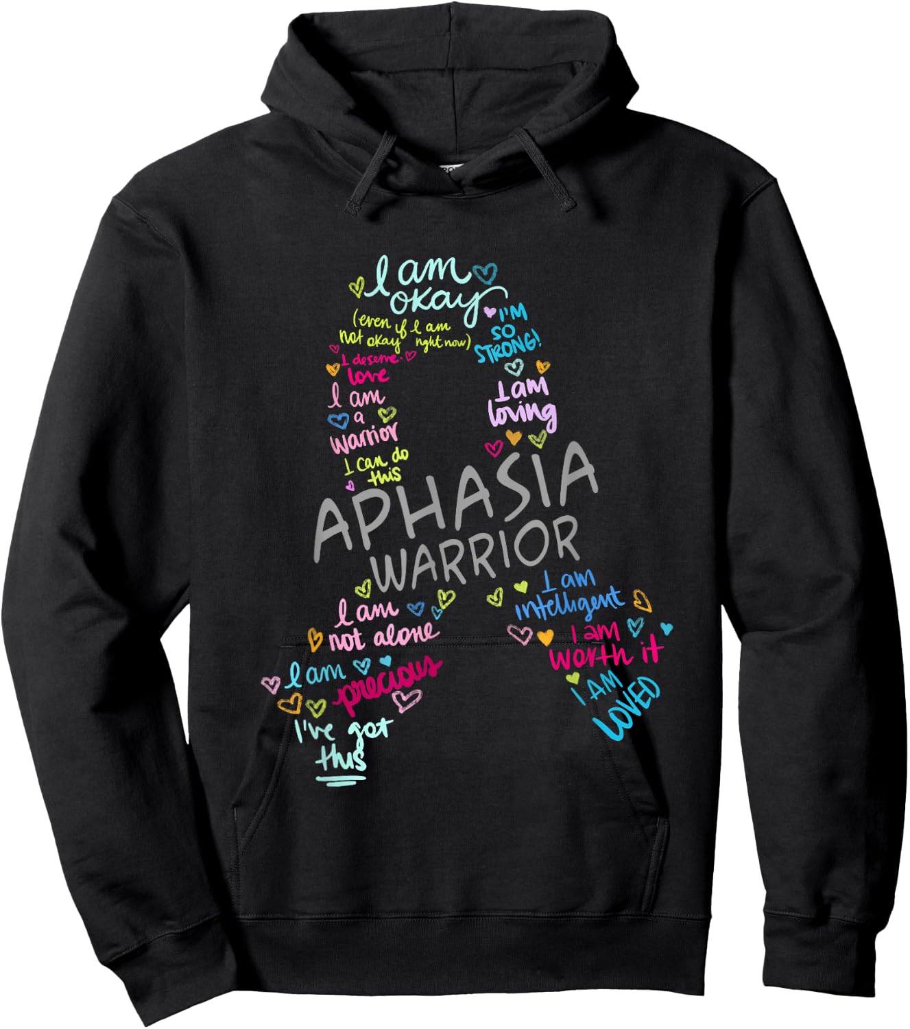 We Wear Gray Ribbon Aphasia Warrior Awareness In June Hoodie - Hoodie | Black