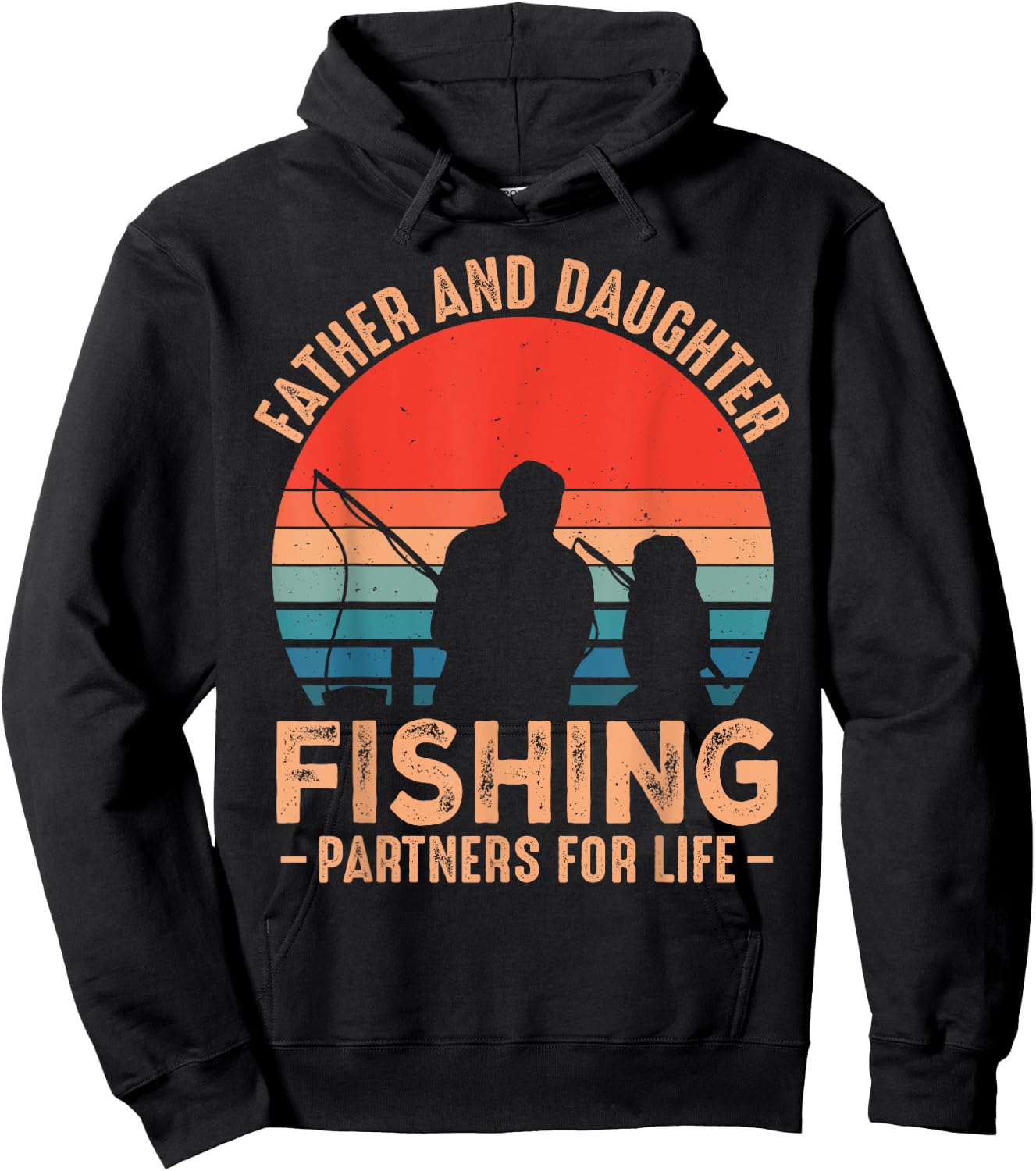 Fathers Day Fishing dad Fathers Day from Daughter Fishing Hoodie - Hoodie | Black