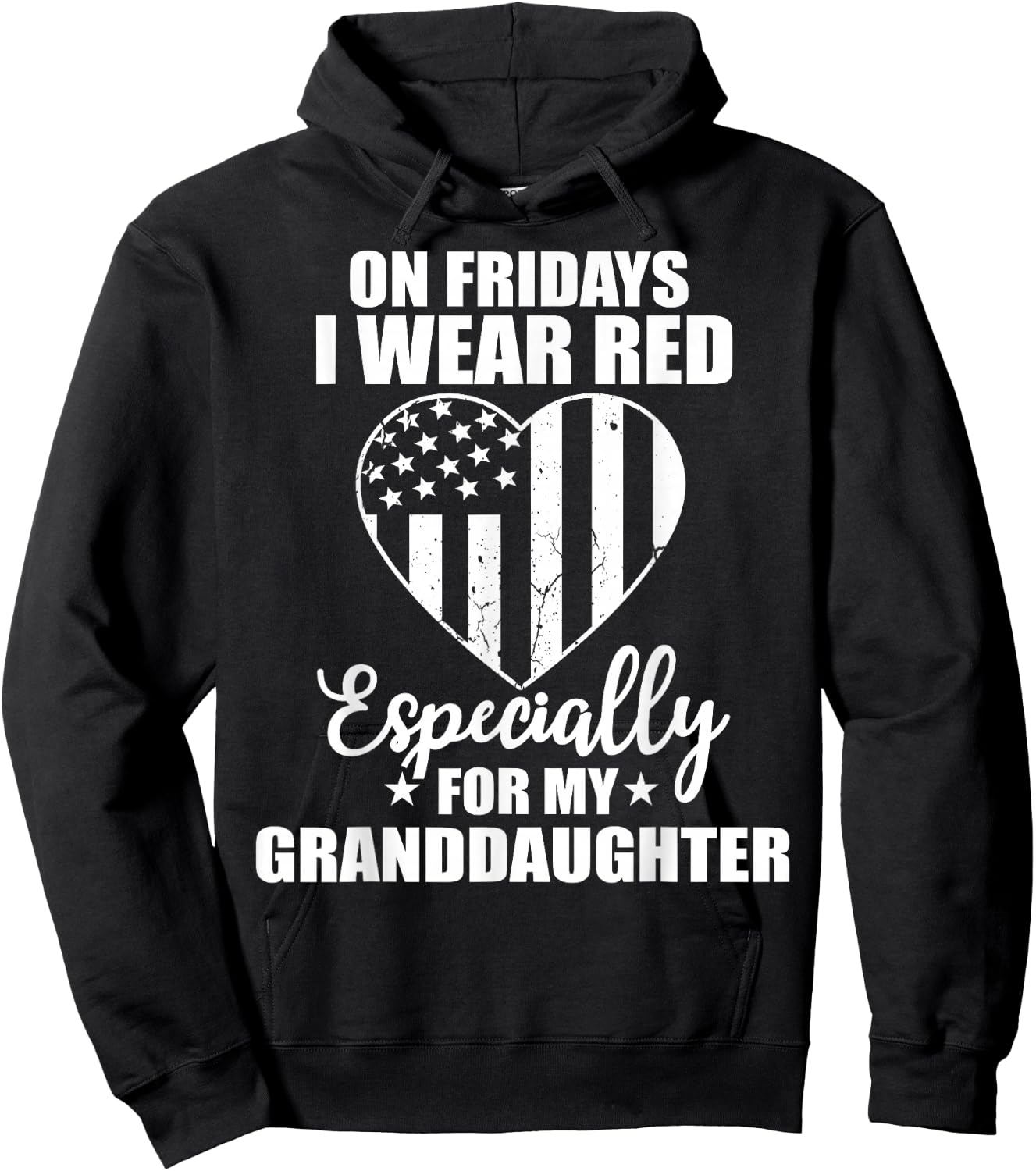 Red Friday For My Granddaughter Military Troop Deployed Wear Hoodie - Hoodie | Black