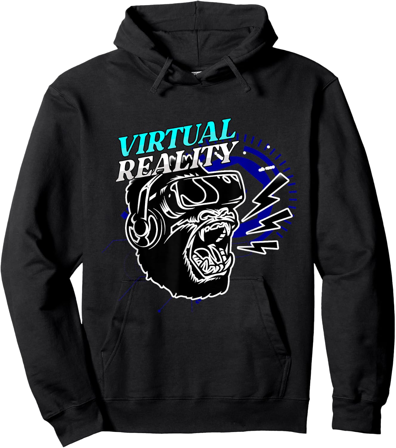 VR Virtual Reality Player Gamer Gorilla Monkey Gift Hoodie - Hoodie | Black