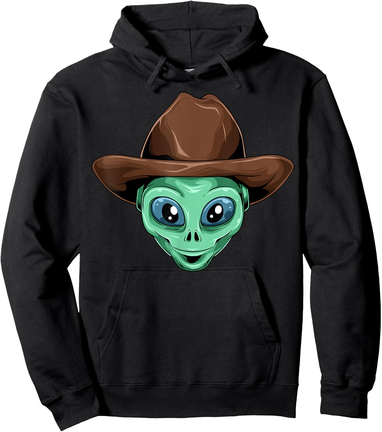 Alien Cowboy Hat UFO Believers Outer Space Cowboy Alien Hoodie - Hoodie | Black